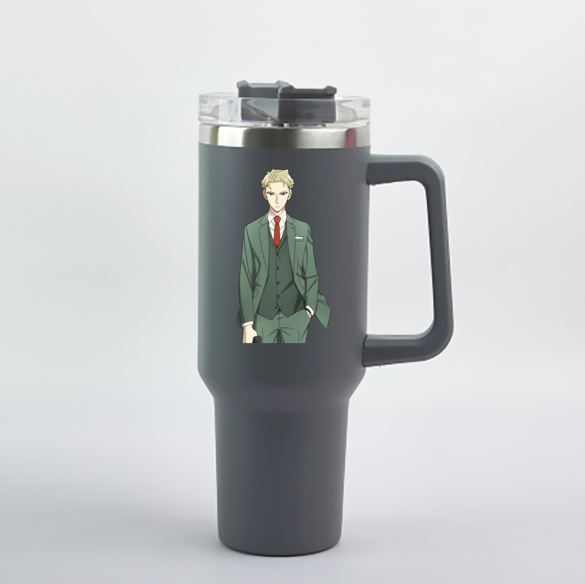 （画像用） SPY×FAMILY间谍家家酒 1200mL車用タンブラー - クリスタルステッカー（プラスチックストロー付き）