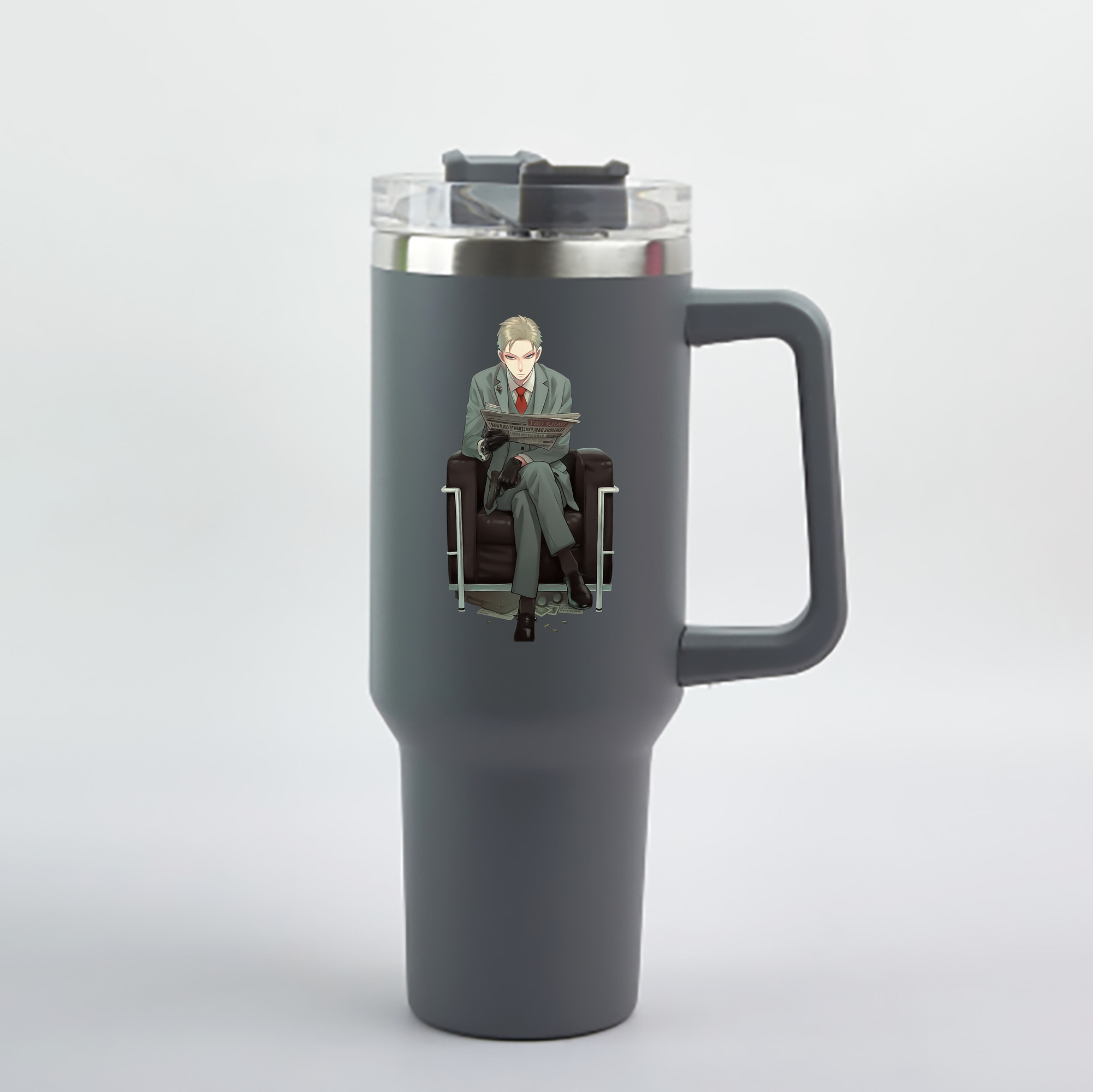 （画像用） SPY×FAMILY间谍家家酒 1200mL車用タンブラー - クリスタルステッカー（プラスチックストロー付き）