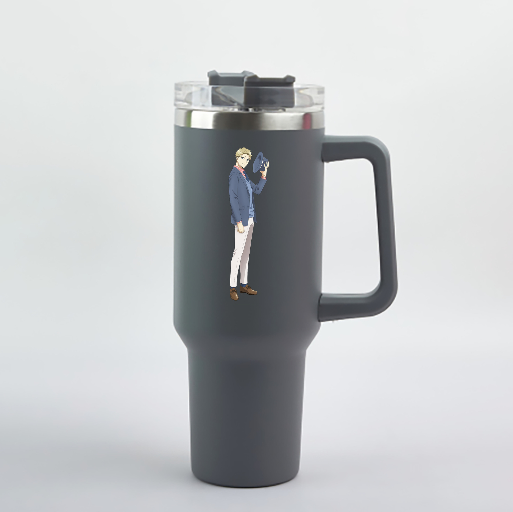（画像用） SPY×FAMILY间谍家家酒 1200mL車用タンブラー - クリスタルステッカー（プラスチックストロー付き）