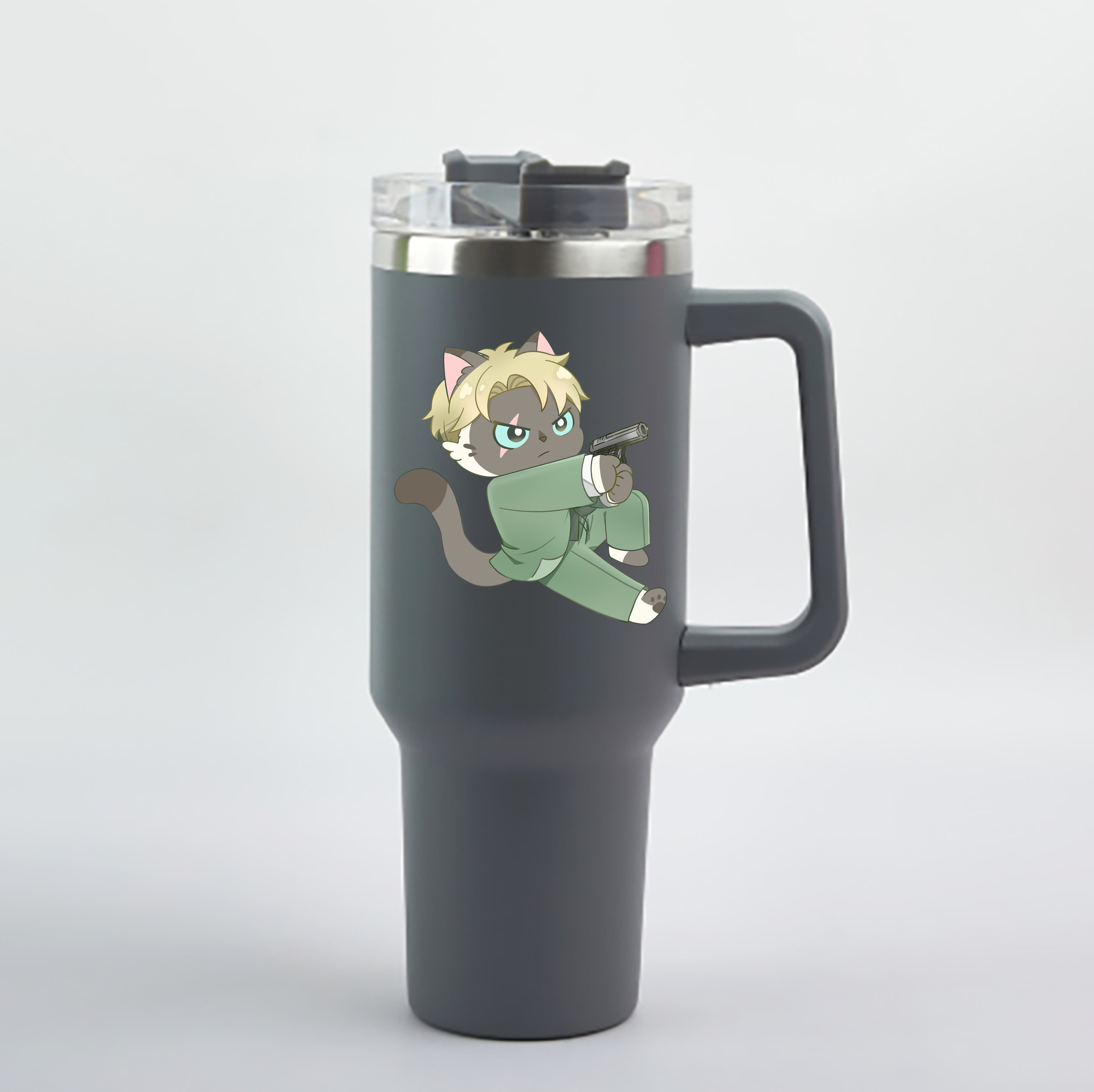 （画像用） SPY×FAMILY间谍家家酒 1200mL車用タンブラー - クリスタルステッカー（プラスチックストロー付き）