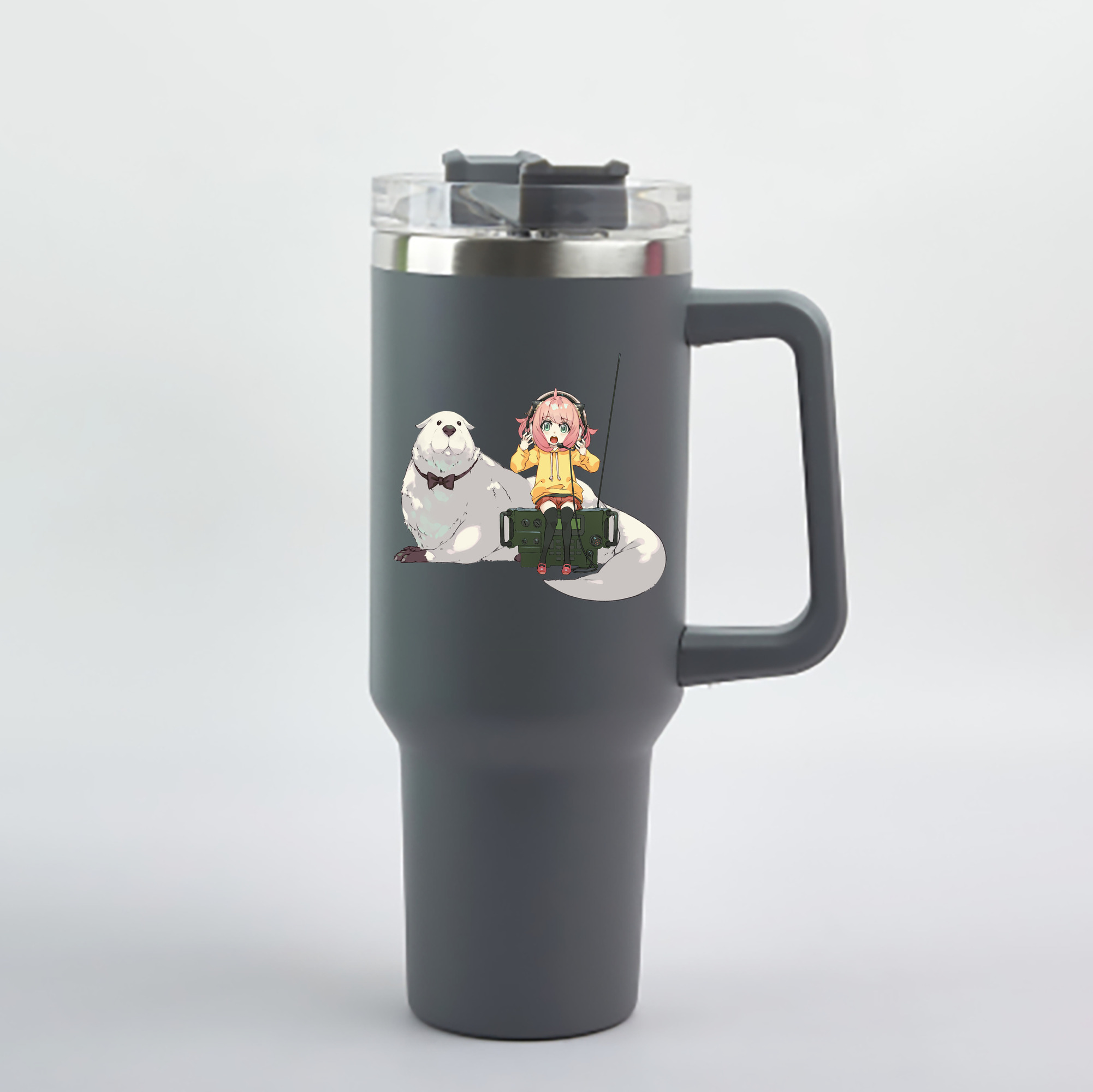 （画像用） SPY×FAMILY间谍家家酒 1200mL車用タンブラー - クリスタルステッカー（プラスチックストロー付き）