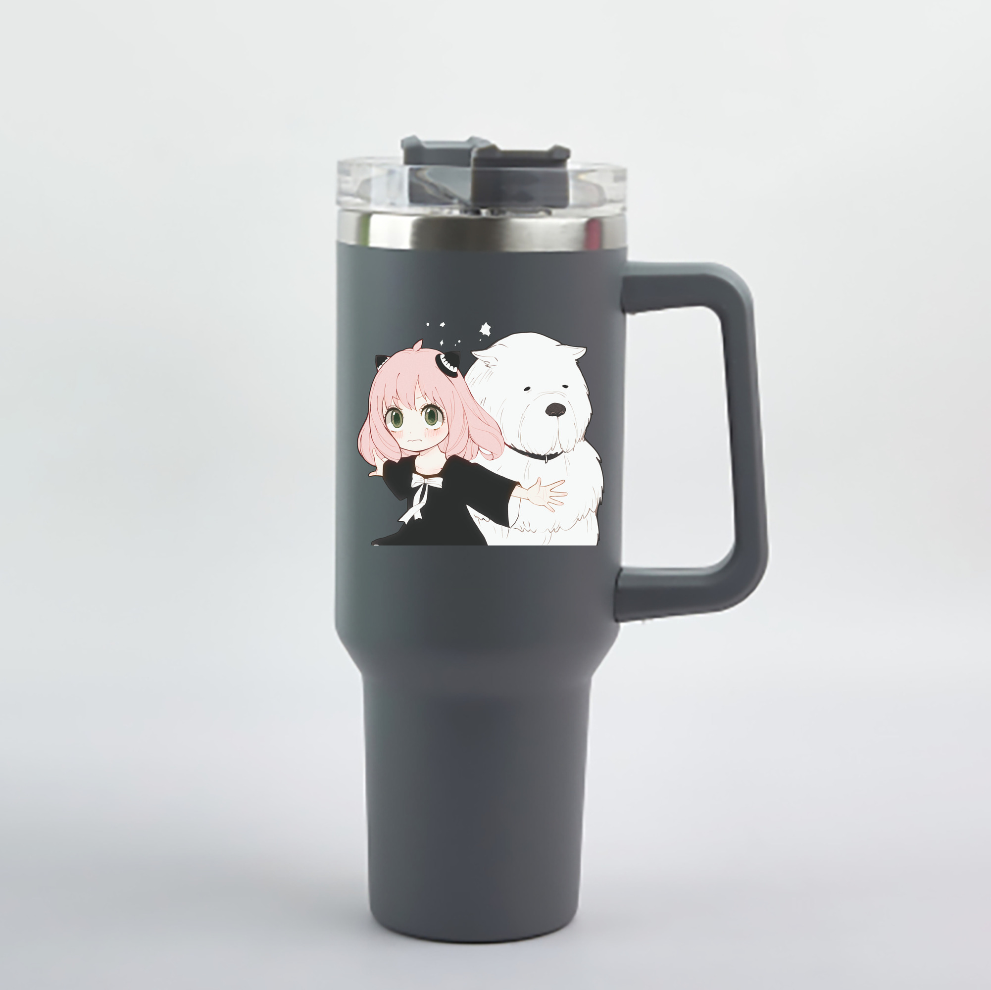 （画像用） SPY×FAMILY间谍家家酒 1200mL車用タンブラー - クリスタルステッカー（プラスチックストロー付き）