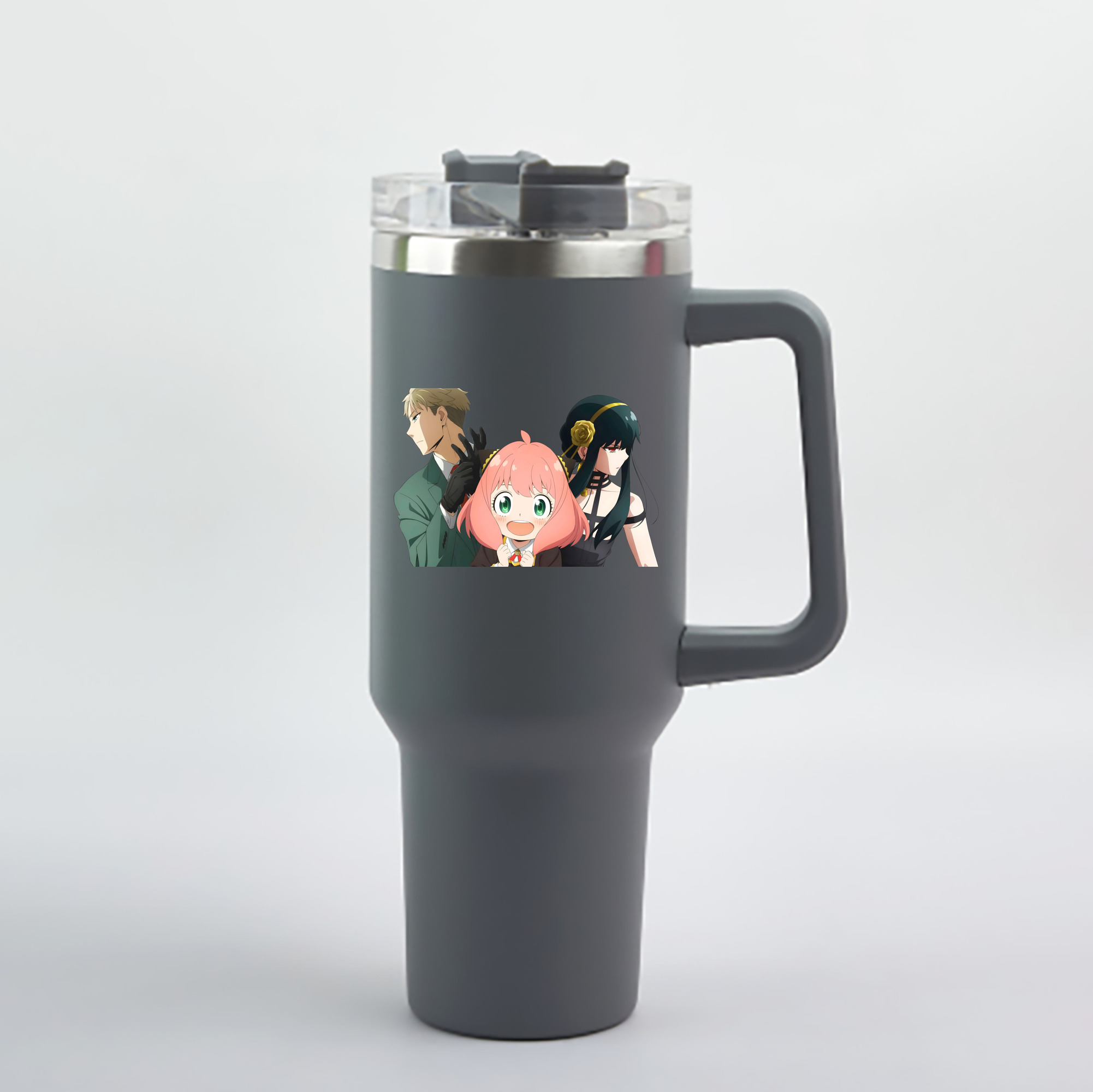 （画像用） SPY×FAMILY间谍家家酒 1200mL車用タンブラー - クリスタルステッカー（プラスチックストロー付き）