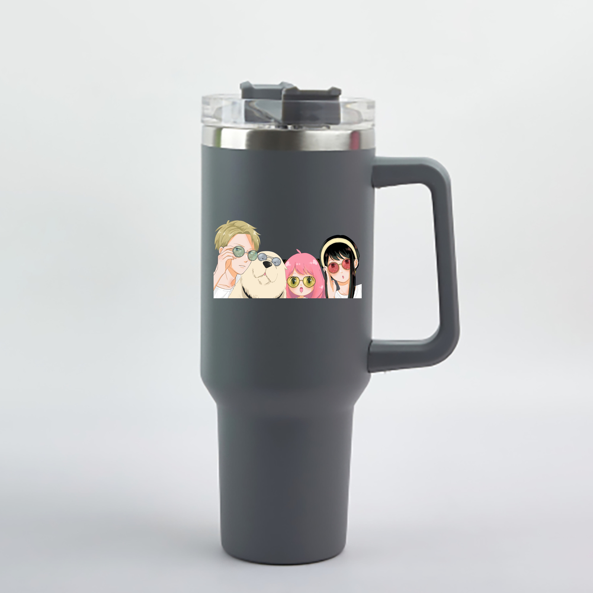 （画像用） SPY×FAMILY间谍家家酒 1200mL車用タンブラー - クリスタルステッカー（プラスチックストロー付き）