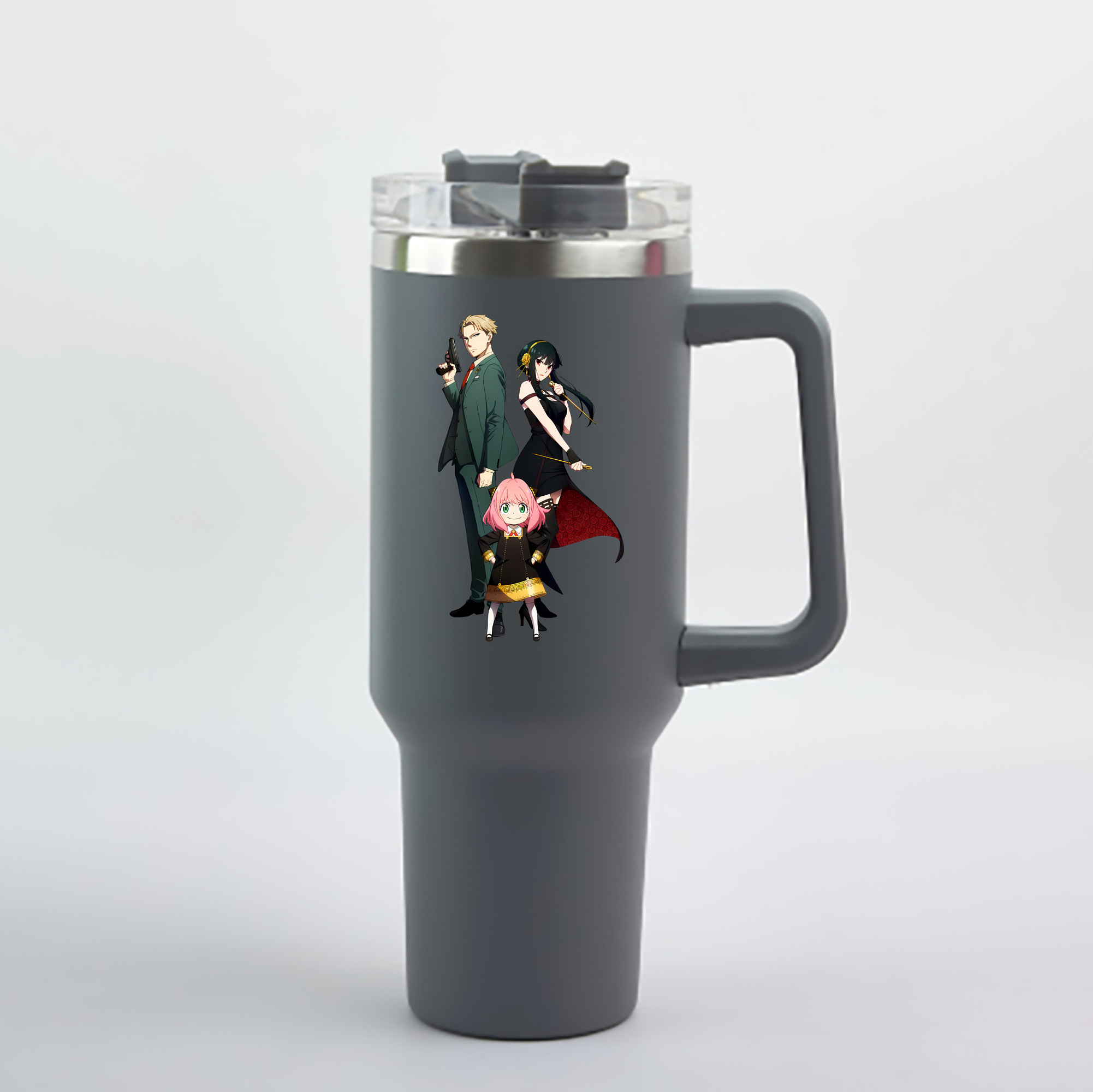 （画像用） SPY×FAMILY间谍家家酒 1200mL車用タンブラー - クリスタルステッカー（プラスチックストロー付き）