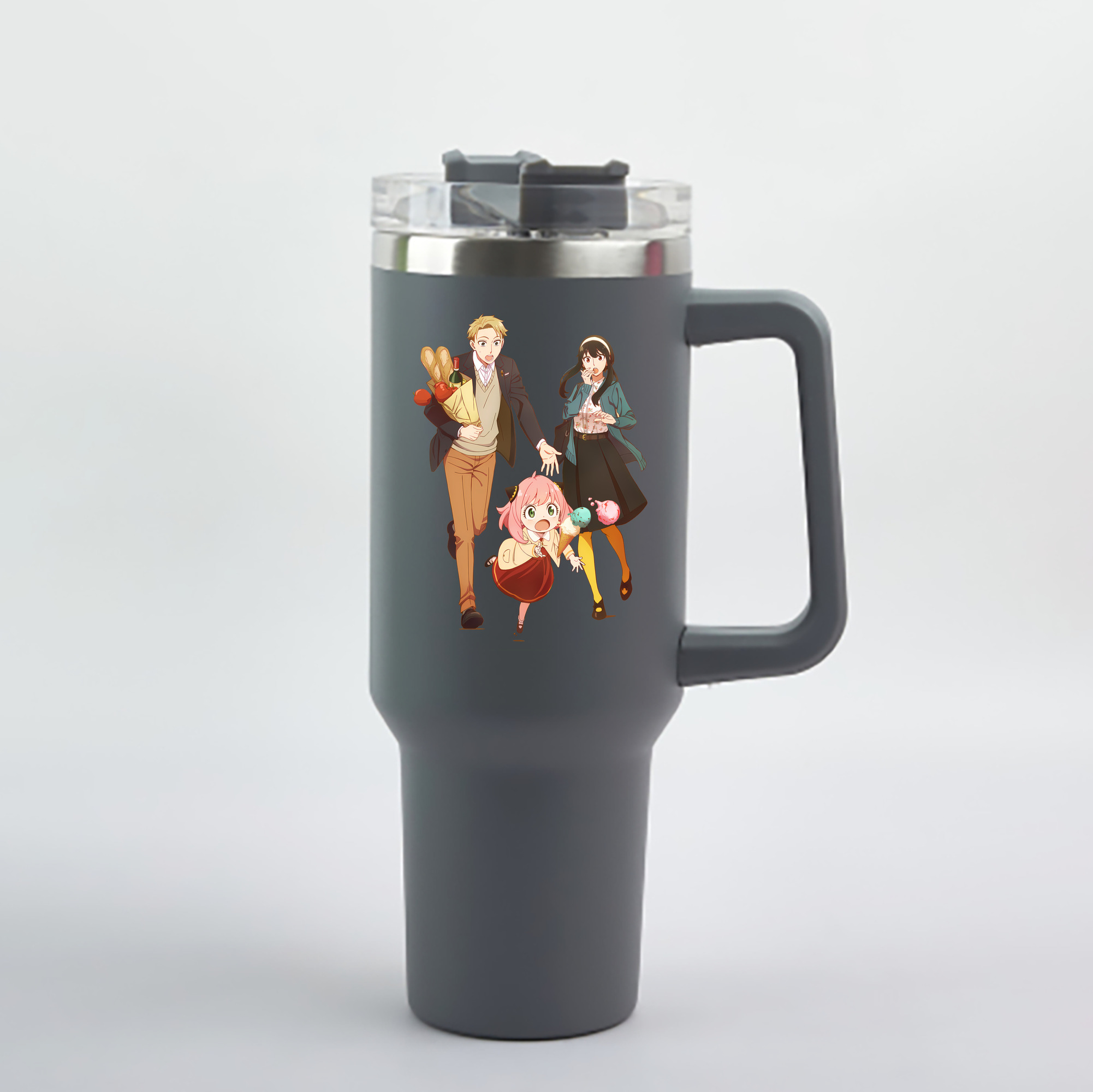 （画像用） SPY×FAMILY间谍家家酒 1200mL車用タンブラー - クリスタルステッカー（プラスチックストロー付き）
