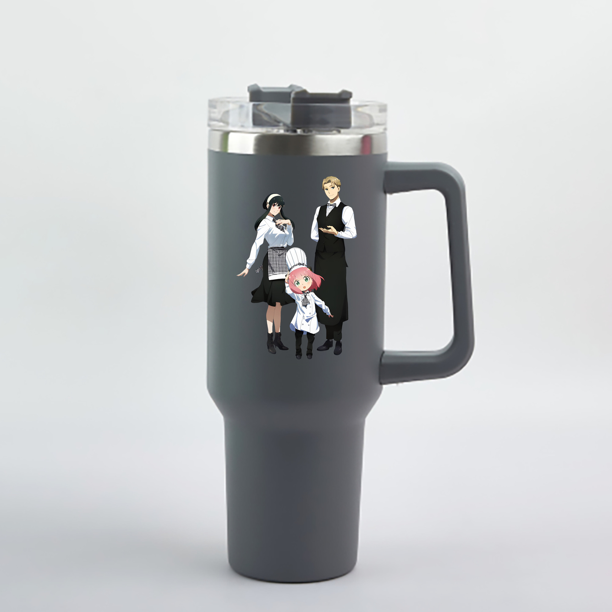 （画像用） SPY×FAMILY间谍家家酒 1200mL車用タンブラー - クリスタルステッカー（プラスチックストロー付き）