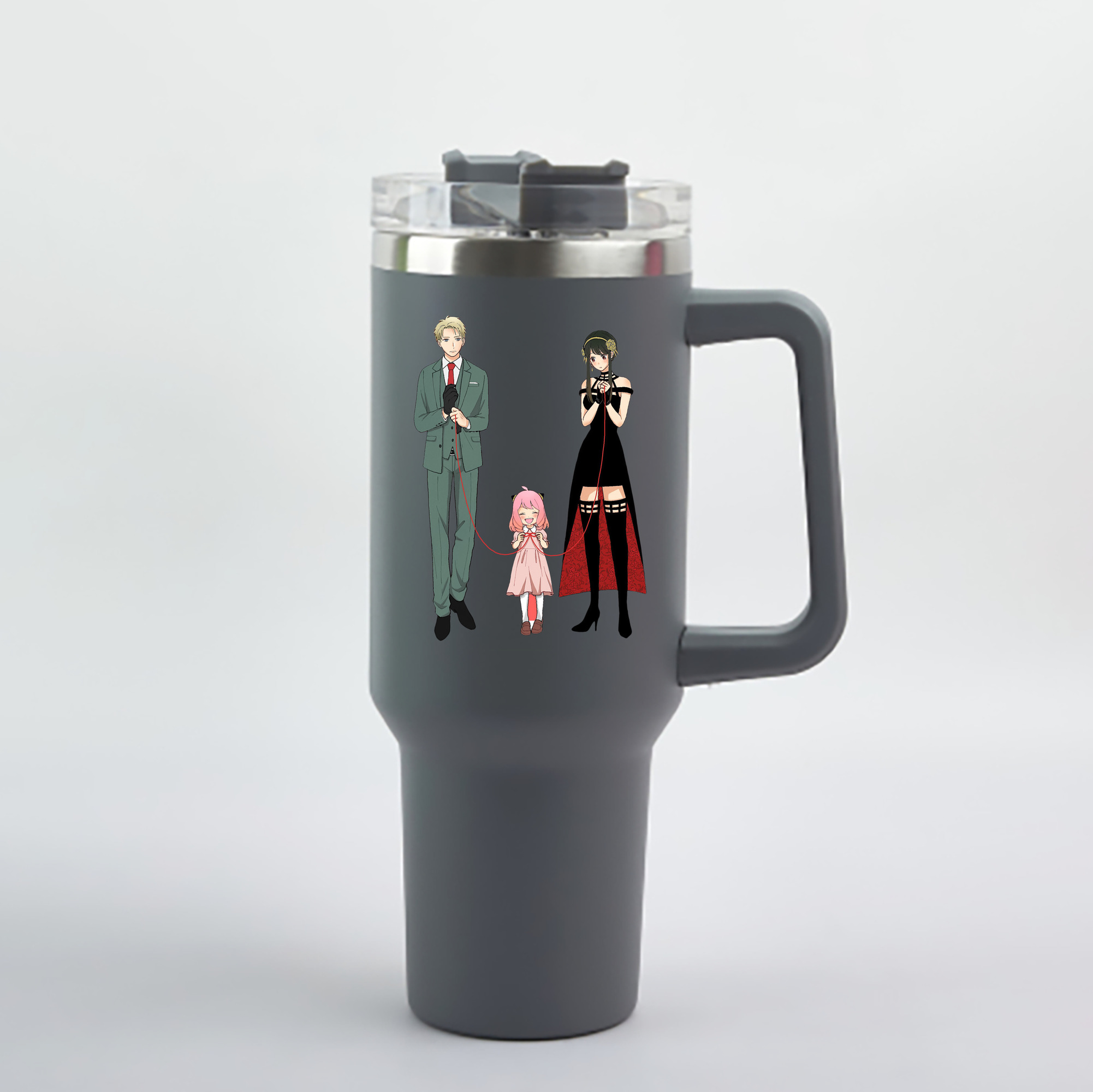 （画像用） SPY×FAMILY间谍家家酒 1200mL車用タンブラー - クリスタルステッカー（プラスチックストロー付き）