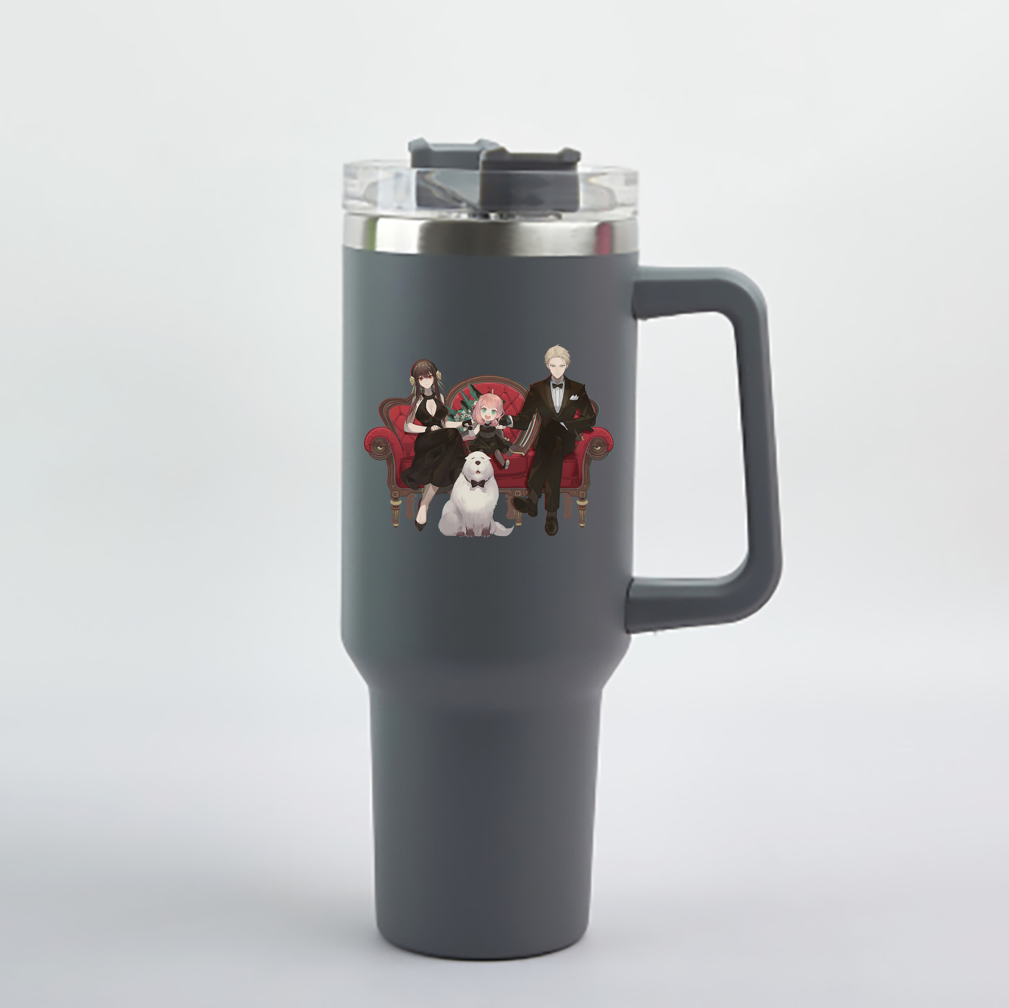 （画像用） SPY×FAMILY间谍家家酒 1200mL車用タンブラー - クリスタルステッカー（プラスチックストロー付き）
