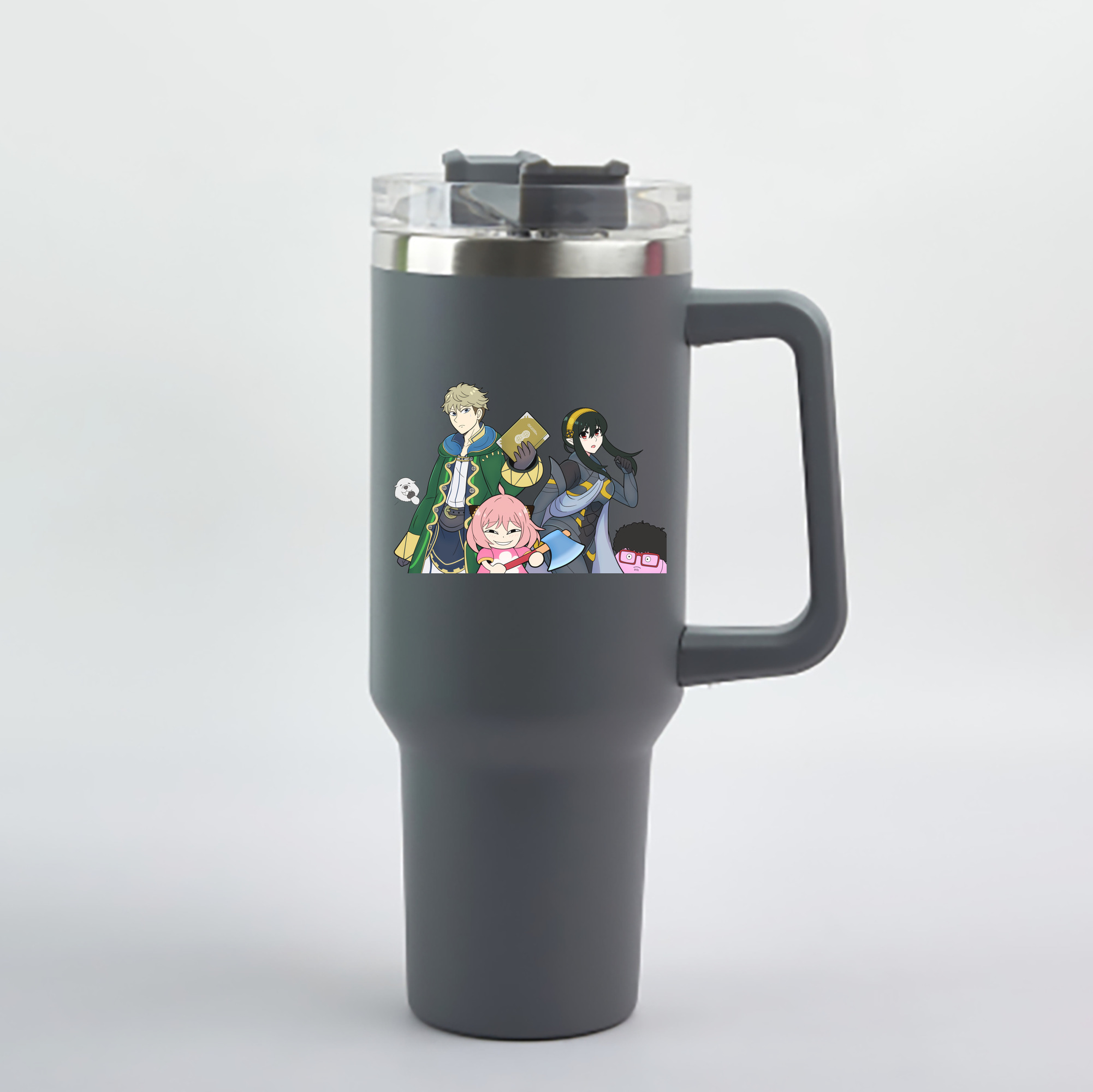 （画像用） SPY×FAMILY间谍家家酒 1200mL車用タンブラー - クリスタルステッカー（プラスチックストロー付き）