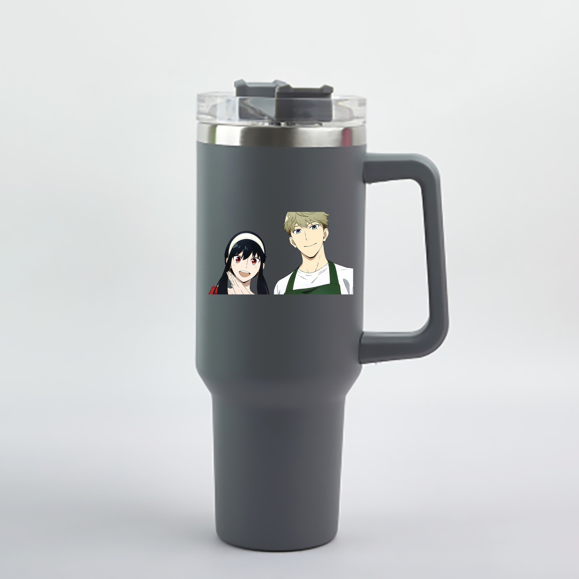 （画像用） SPY×FAMILY间谍家家酒 1200mL車用タンブラー - クリスタルステッカー（プラスチックストロー付き）