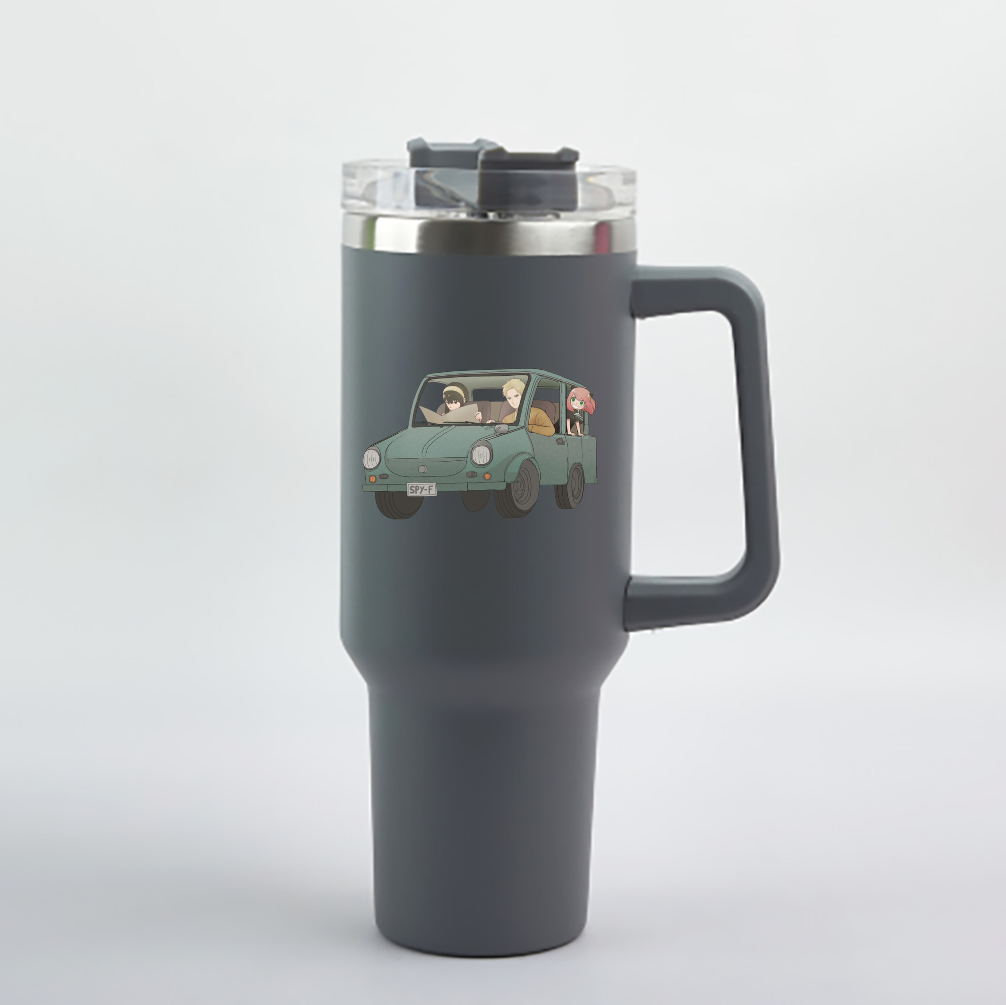 （画像用） SPY×FAMILY间谍家家酒 1200mL車用タンブラー - クリスタルステッカー（プラスチックストロー付き）