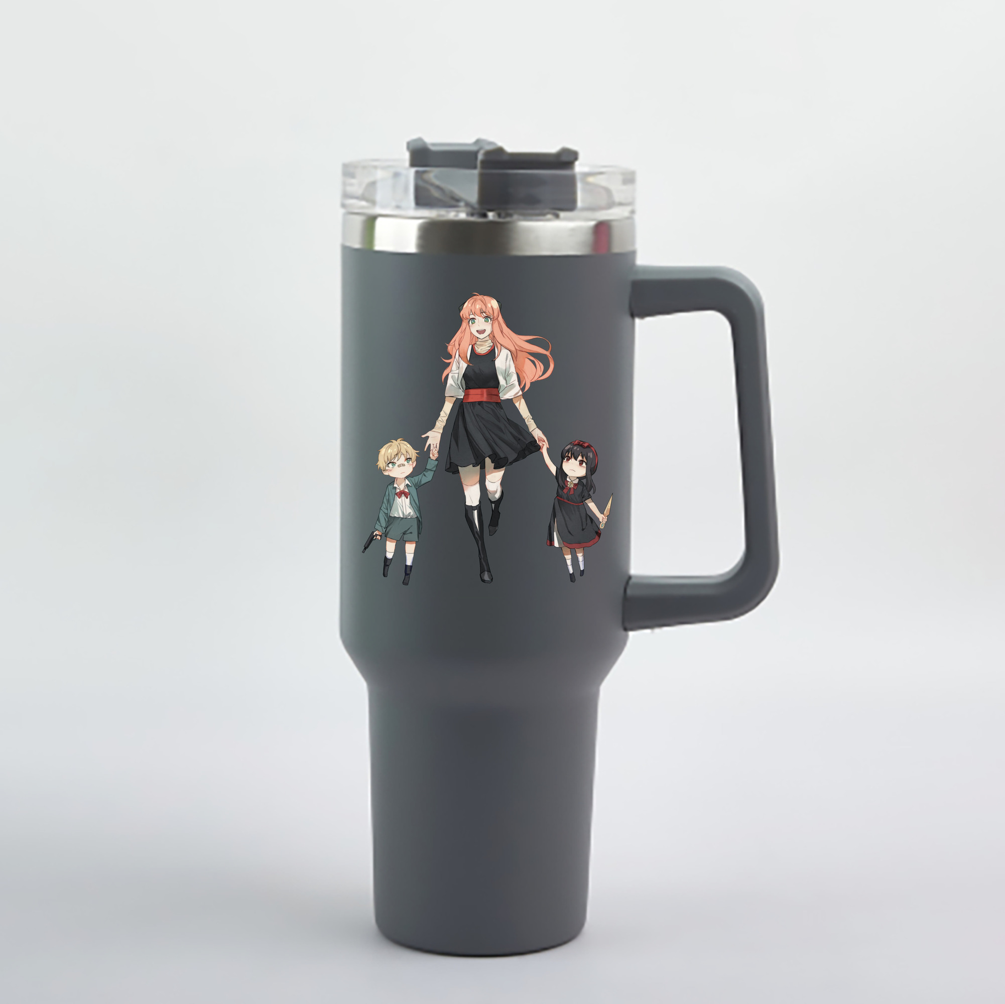 （画像用） SPY×FAMILY间谍家家酒 1200mL車用タンブラー - クリスタルステッカー（プラスチックストロー付き）
