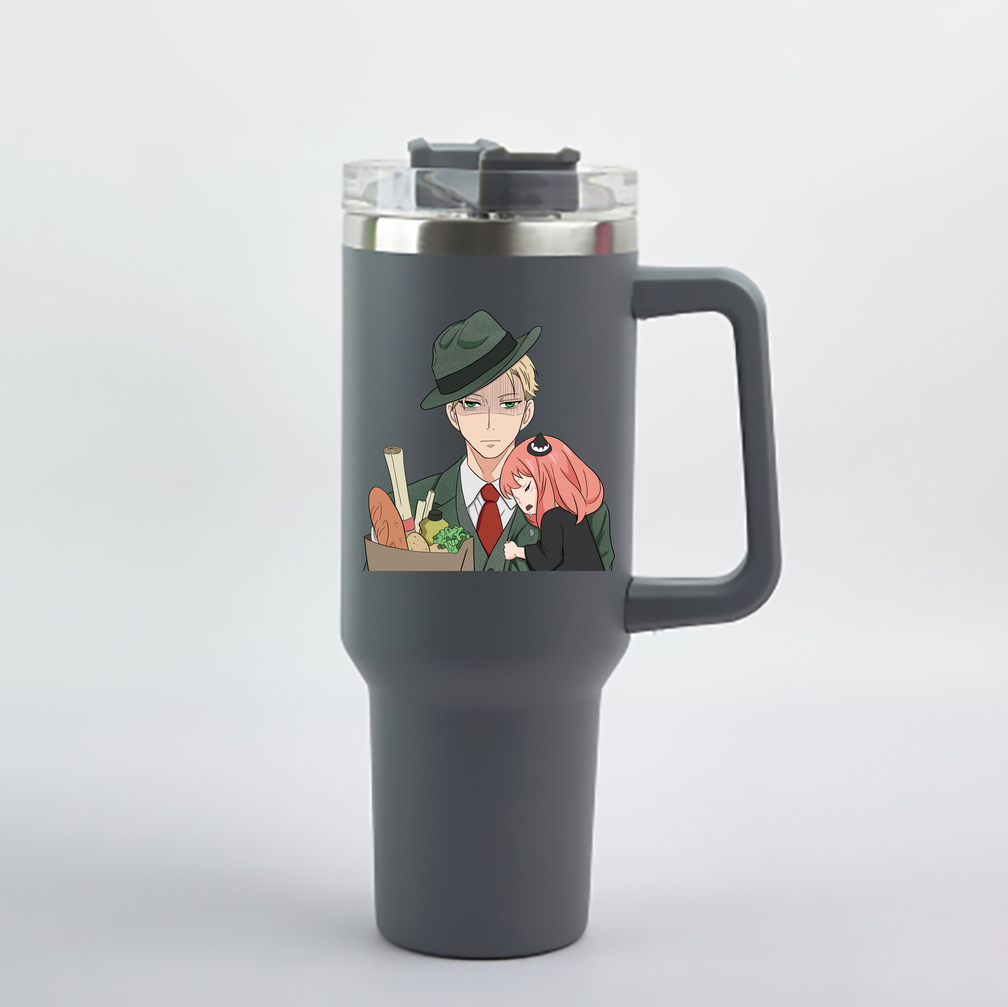 （画像用） SPY×FAMILY间谍家家酒 1200mL車用タンブラー - クリスタルステッカー（プラスチックストロー付き）