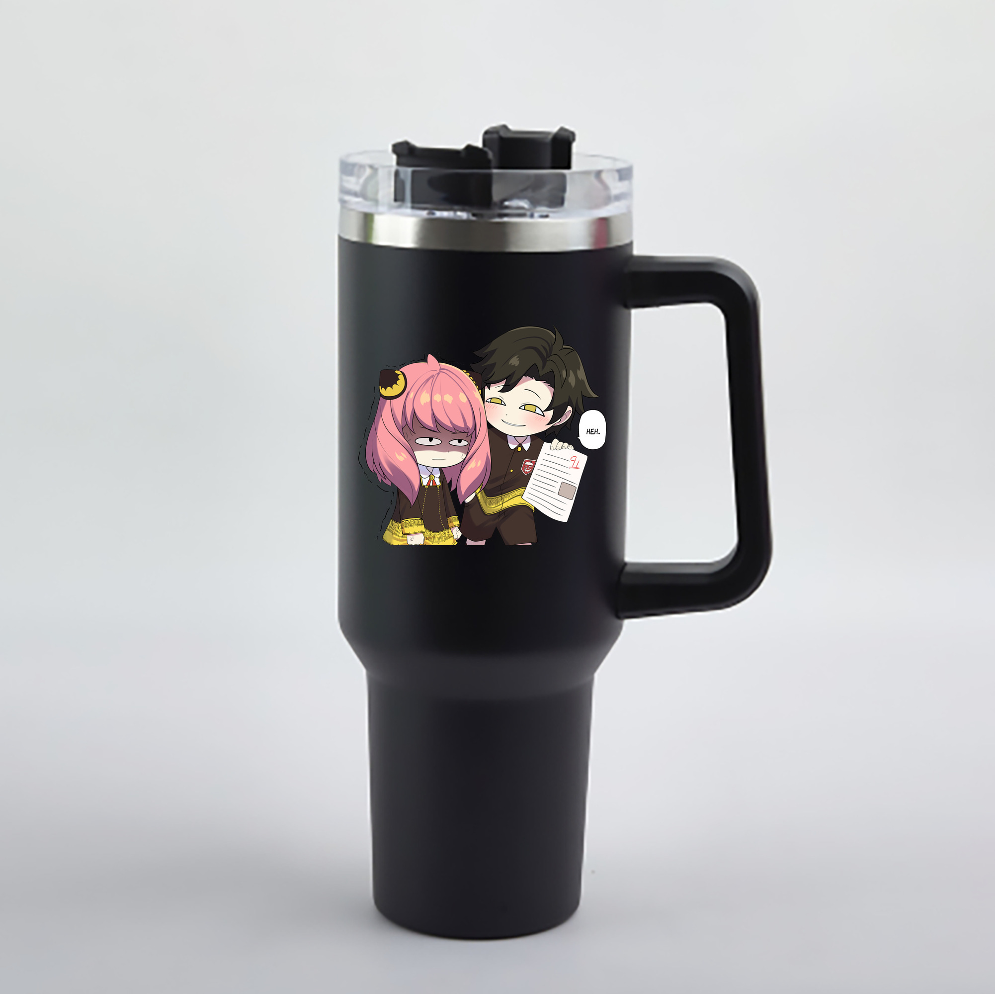 （画像用） SPY×FAMILY间谍家家酒 1200mL車用タンブラー - クリスタルステッカー（プラスチックストロー付き）