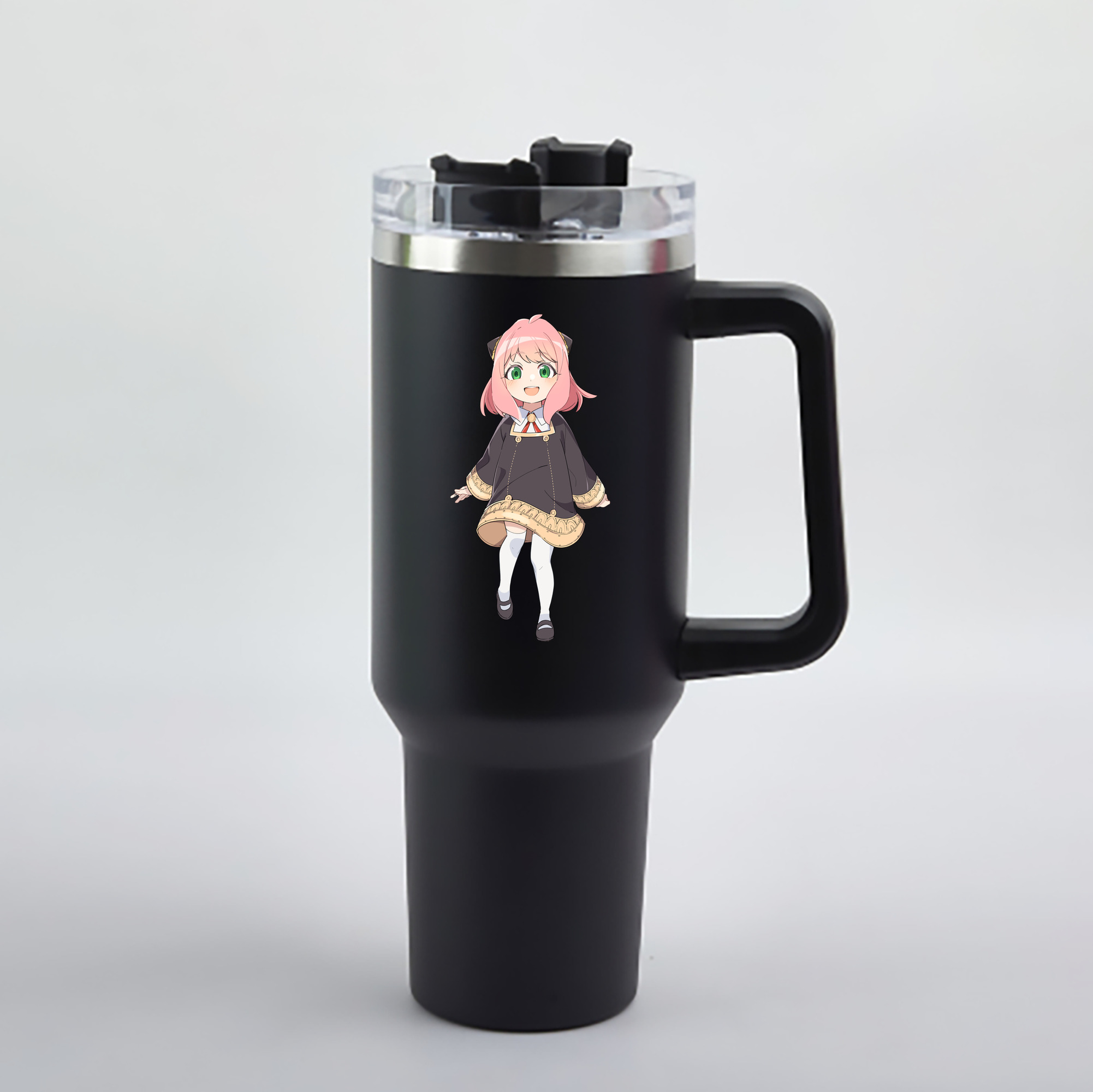 （画像用） SPY×FAMILY间谍家家酒 1200mL車用タンブラー - クリスタルステッカー（プラスチックストロー付き）