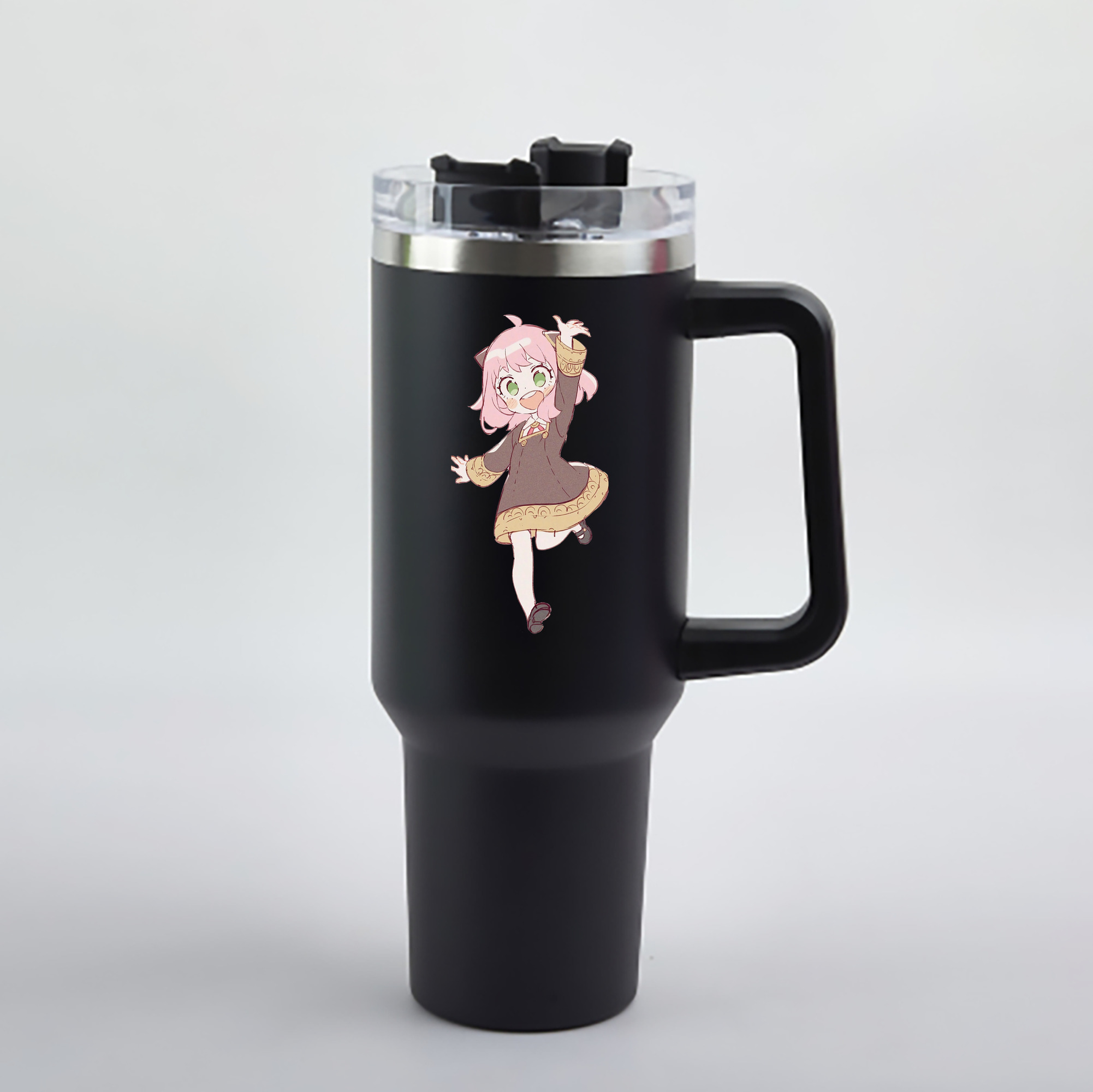（画像用） SPY×FAMILY间谍家家酒 1200mL車用タンブラー - クリスタルステッカー（プラスチックストロー付き）