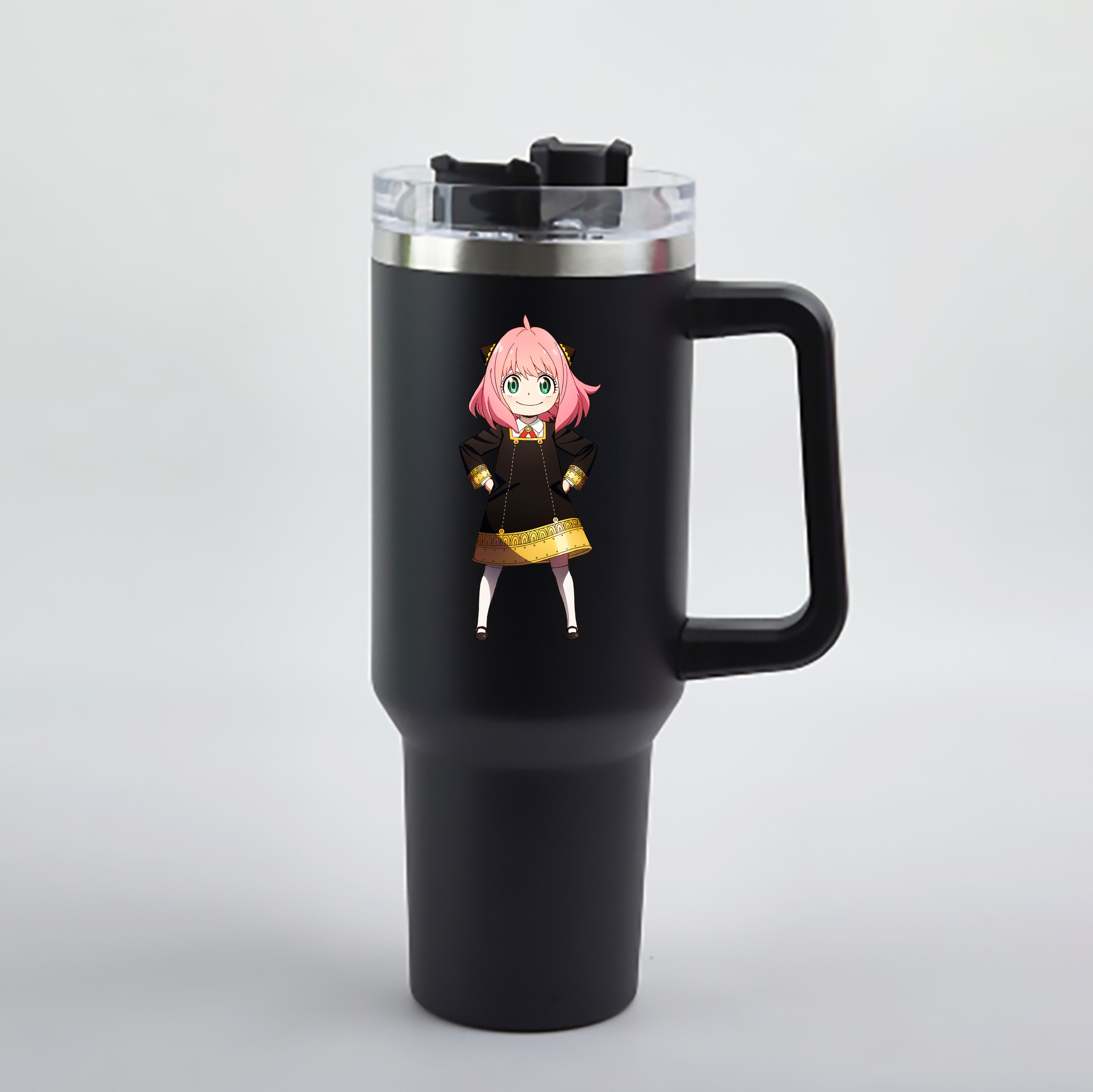 （画像用） SPY×FAMILY间谍家家酒 1200mL車用タンブラー - クリスタルステッカー（プラスチックストロー付き）