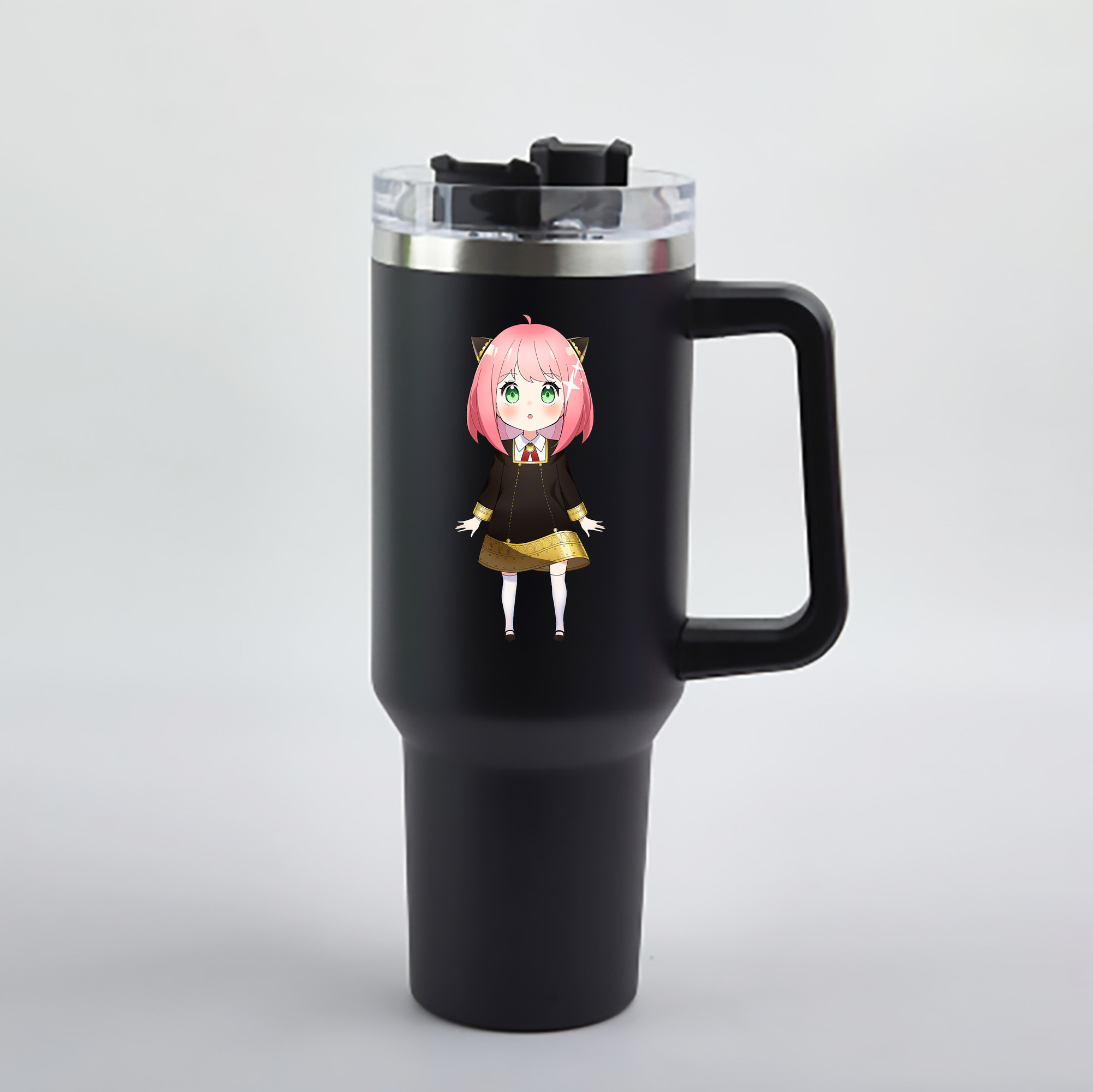 （画像用） SPY×FAMILY间谍家家酒 1200mL車用タンブラー - クリスタルステッカー（プラスチックストロー付き）