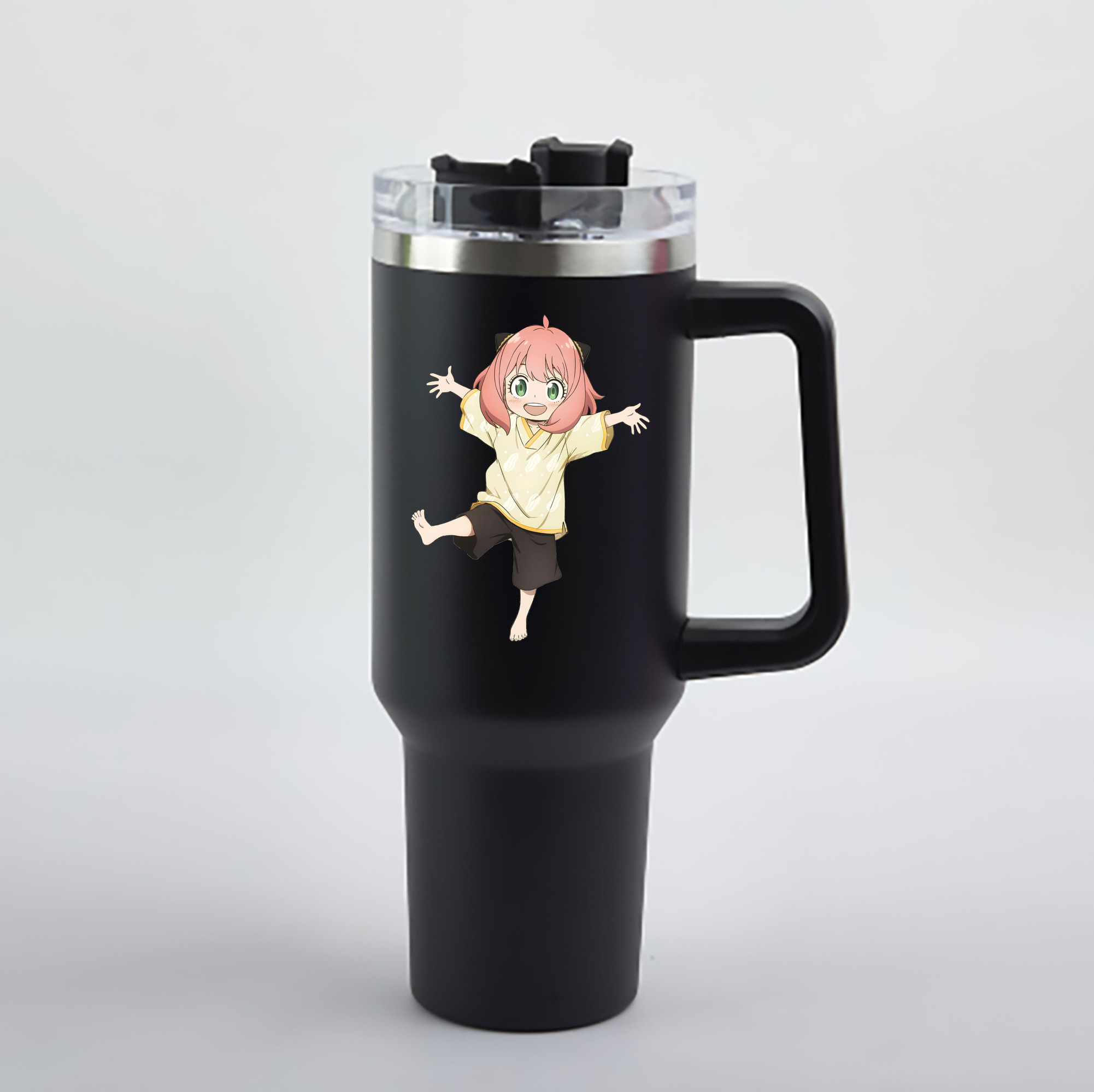 （画像用） SPY×FAMILY间谍家家酒 1200mL車用タンブラー - クリスタルステッカー（プラスチックストロー付き）