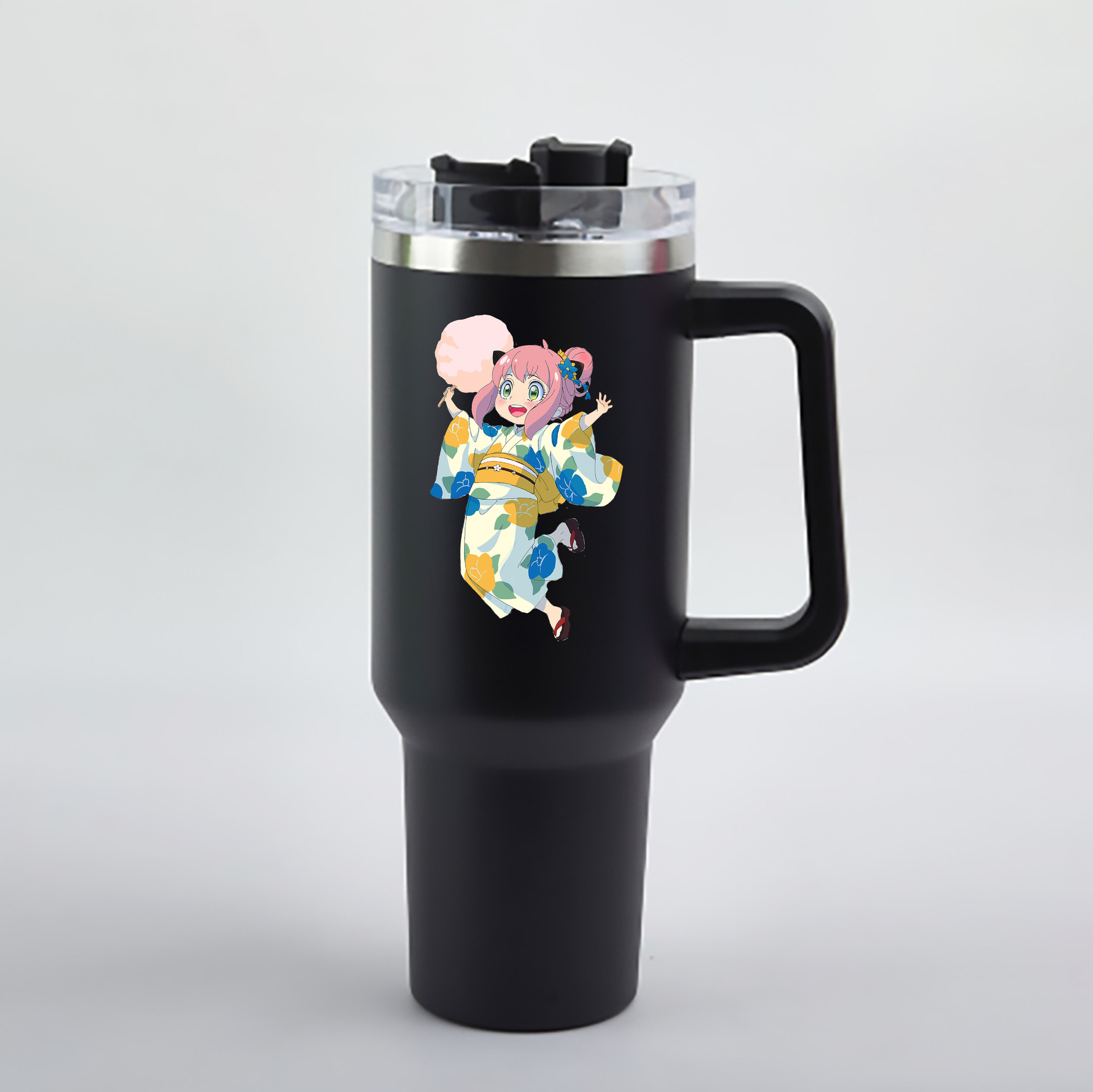 （画像用） SPY×FAMILY间谍家家酒 1200mL車用タンブラー - クリスタルステッカー（プラスチックストロー付き）