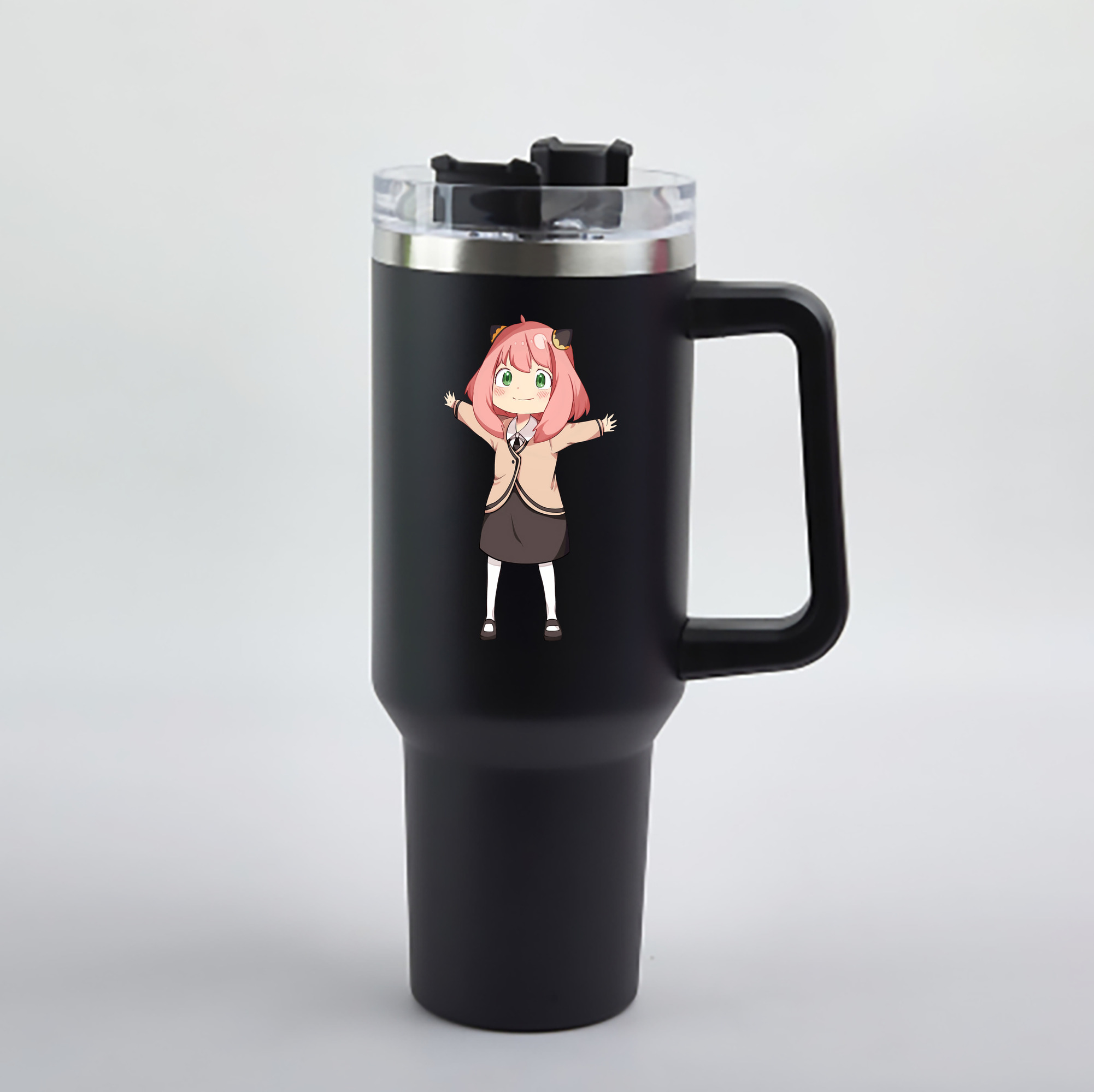 （画像用） SPY×FAMILY间谍家家酒 1200mL車用タンブラー - クリスタルステッカー（プラスチックストロー付き）