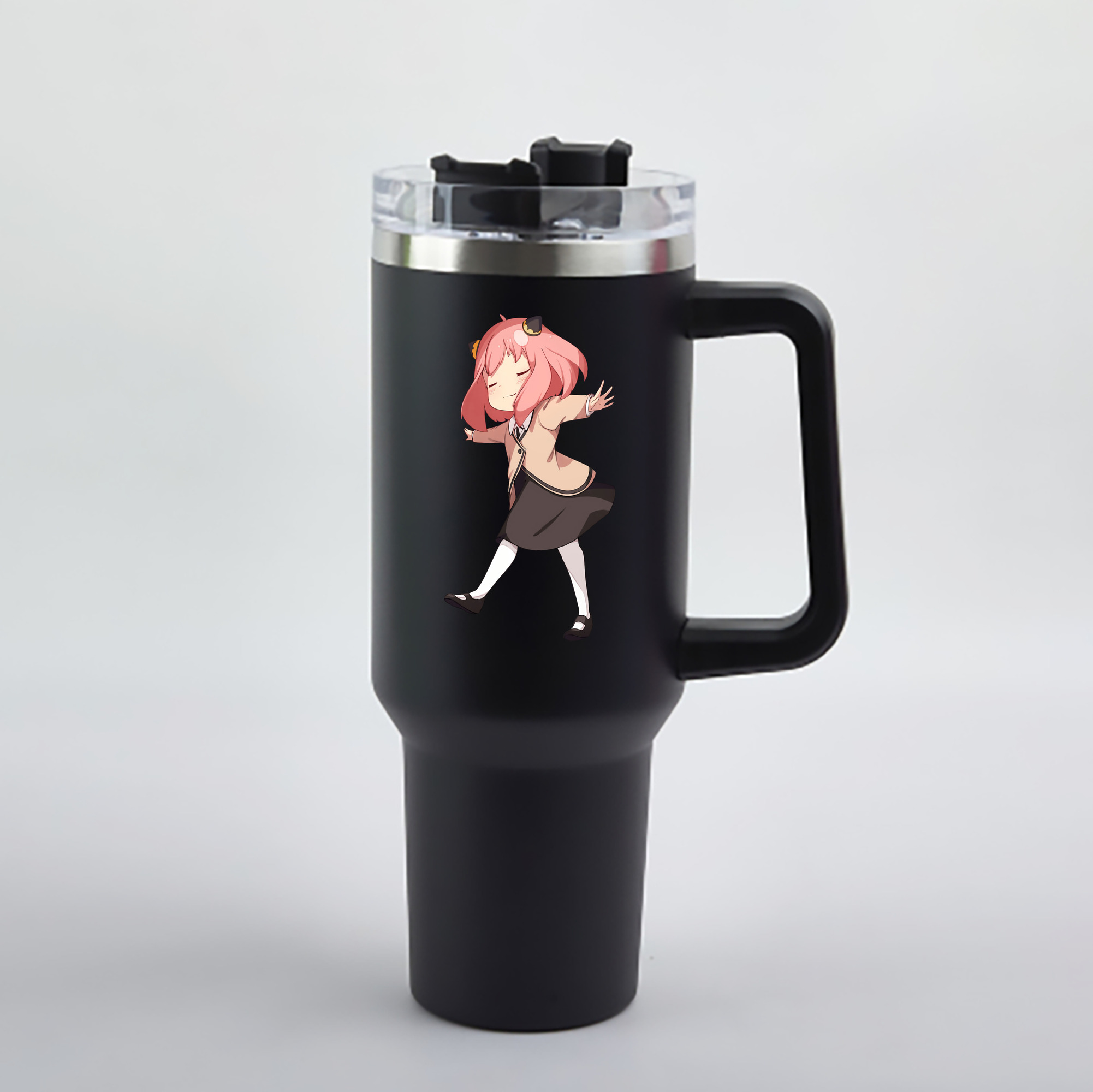 （画像用） SPY×FAMILY间谍家家酒 1200mL車用タンブラー - クリスタルステッカー（プラスチックストロー付き）