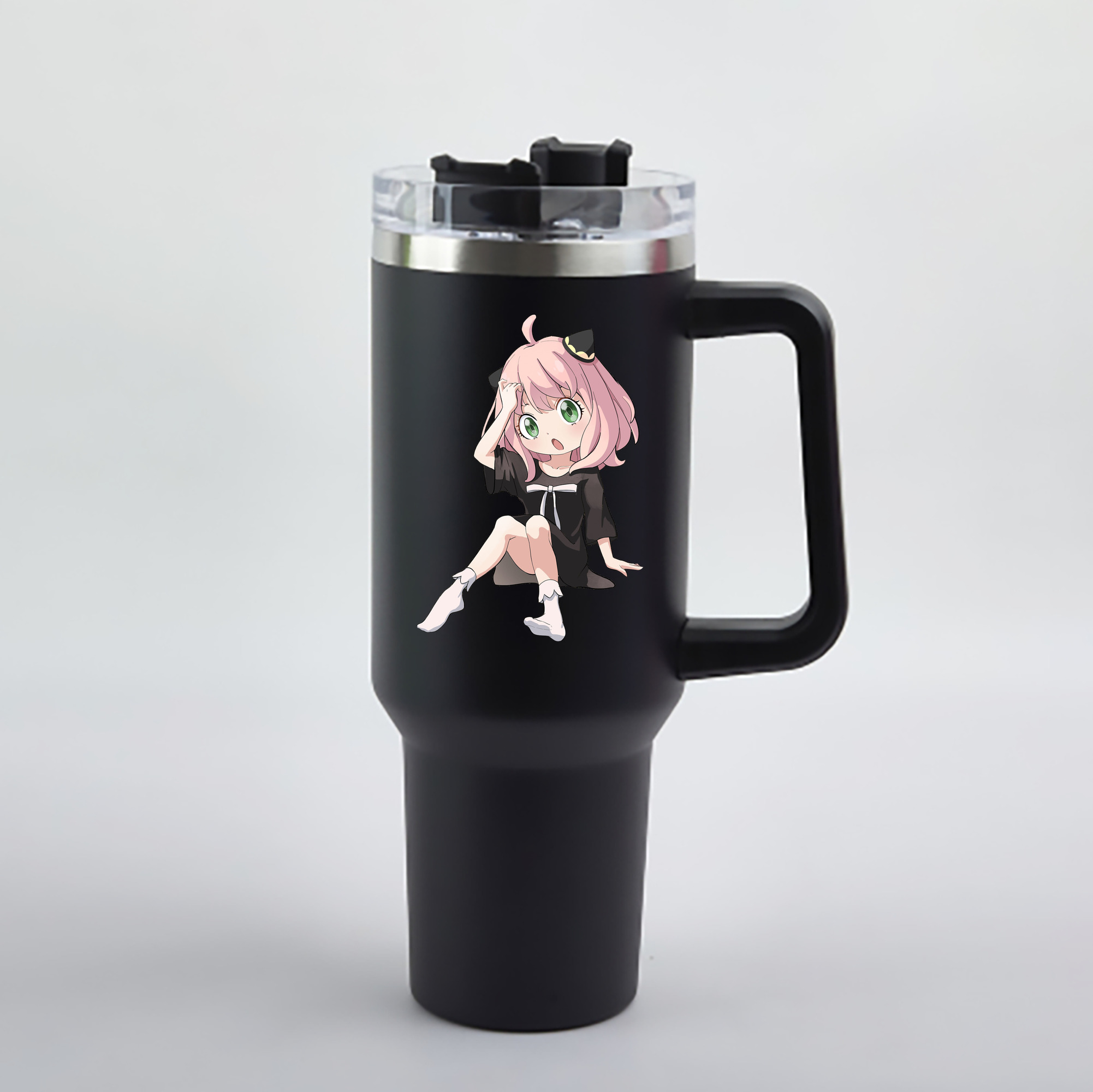 （画像用） SPY×FAMILY间谍家家酒 1200mL車用タンブラー - クリスタルステッカー（プラスチックストロー付き）