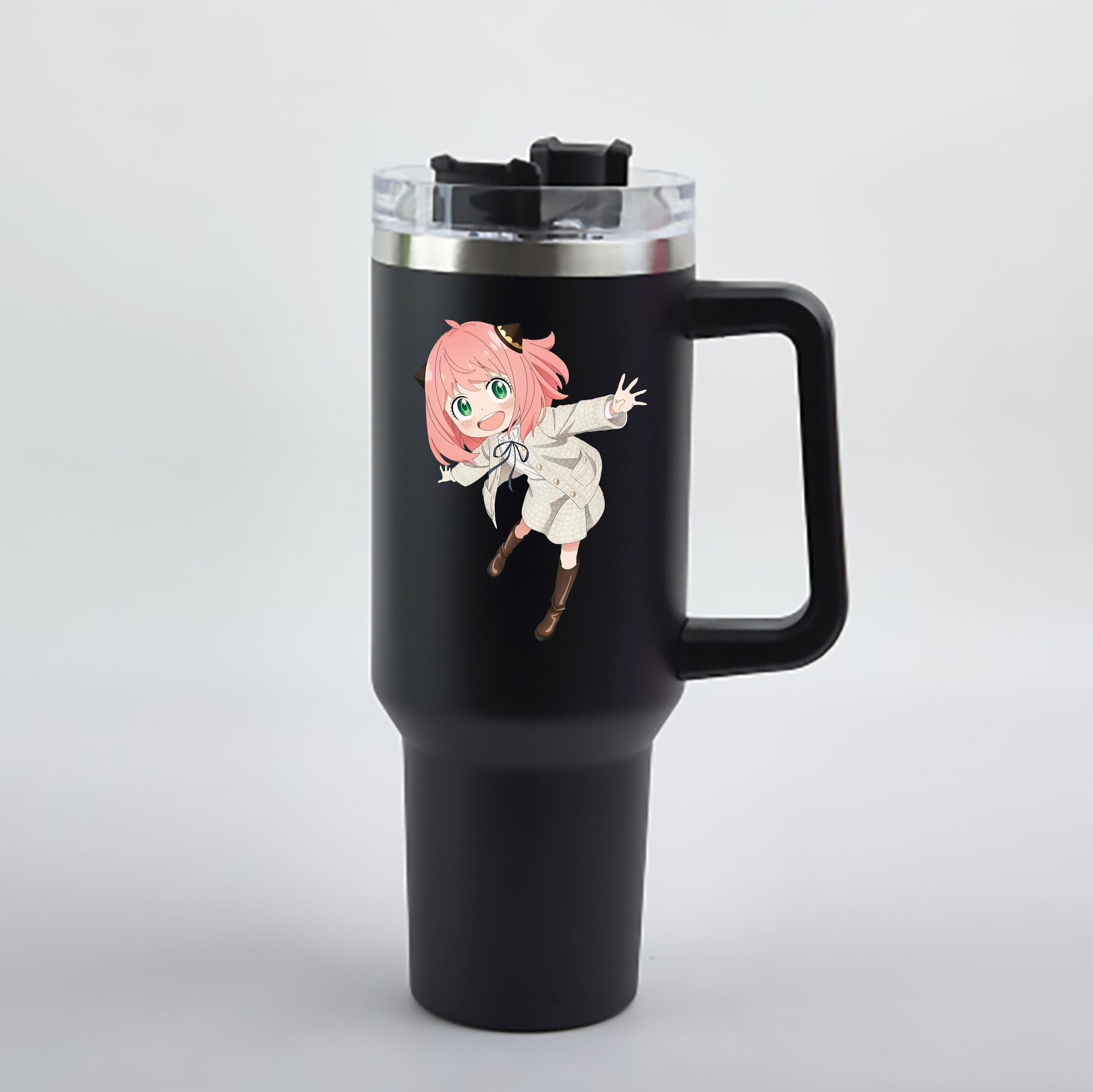 （画像用） SPY×FAMILY间谍家家酒 1200mL車用タンブラー - クリスタルステッカー（プラスチックストロー付き）
