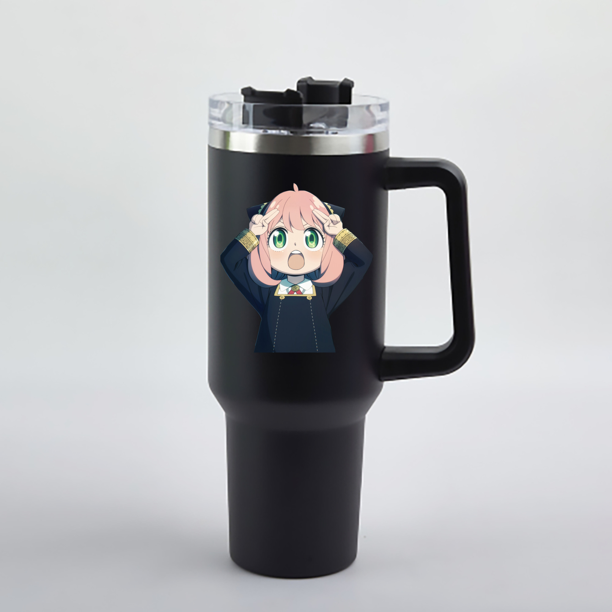 （画像用） SPY×FAMILY间谍家家酒 1200mL車用タンブラー - クリスタルステッカー（プラスチックストロー付き）