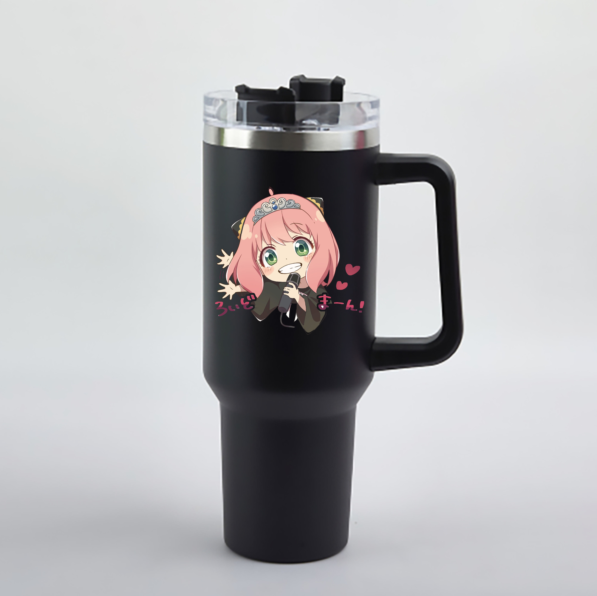 （画像用） SPY×FAMILY间谍家家酒 1200mL車用タンブラー - クリスタルステッカー（プラスチックストロー付き）