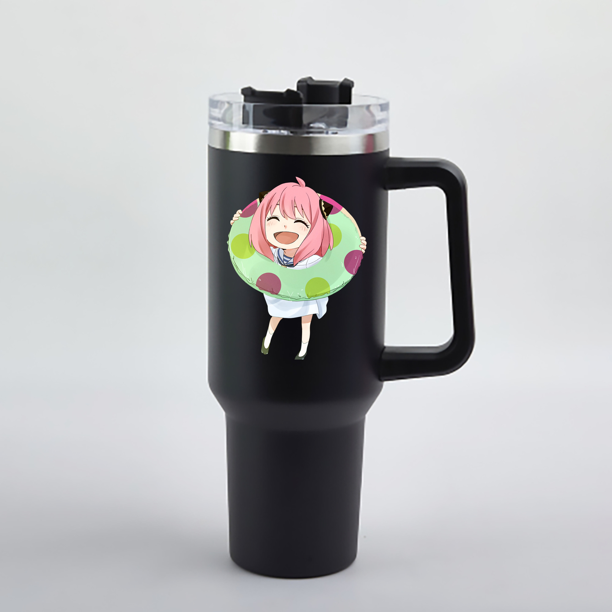 （画像用） SPY×FAMILY间谍家家酒 1200mL車用タンブラー - クリスタルステッカー（プラスチックストロー付き）