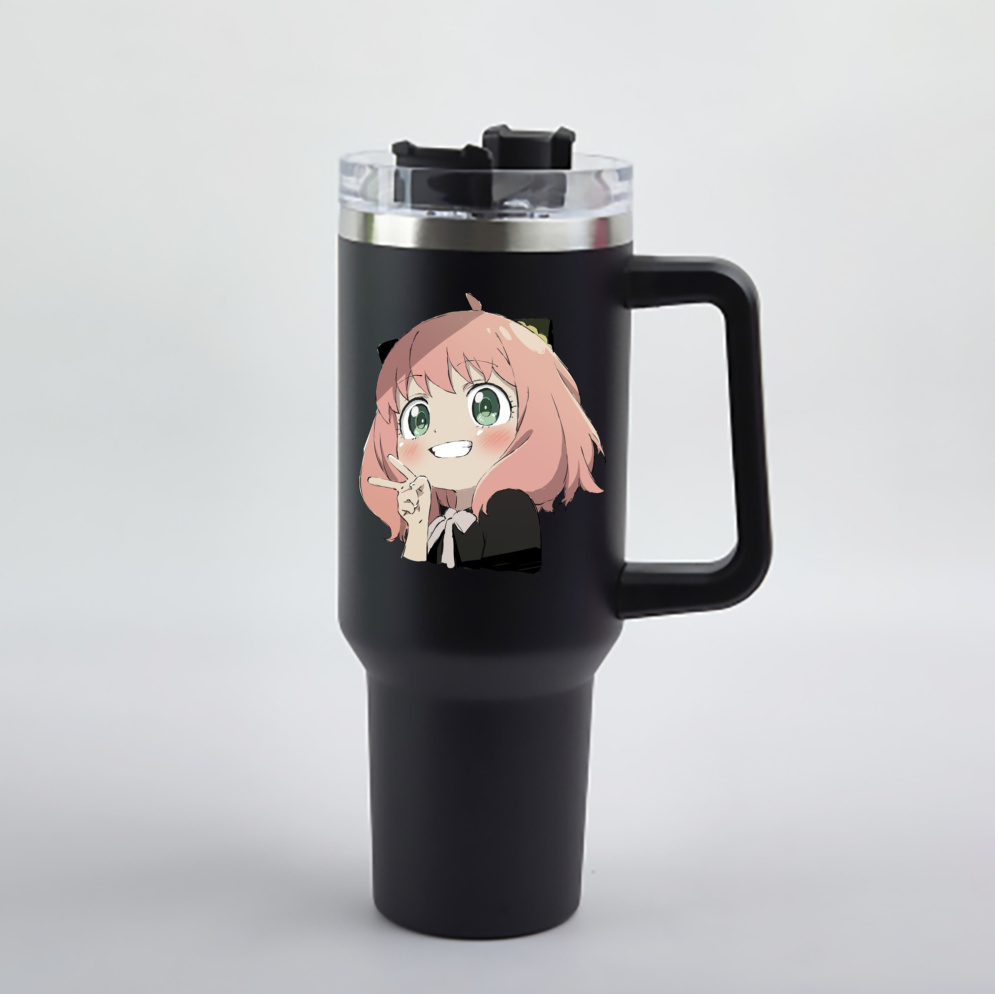 （画像用） SPY×FAMILY间谍家家酒 1200mL車用タンブラー - クリスタルステッカー（プラスチックストロー付き）