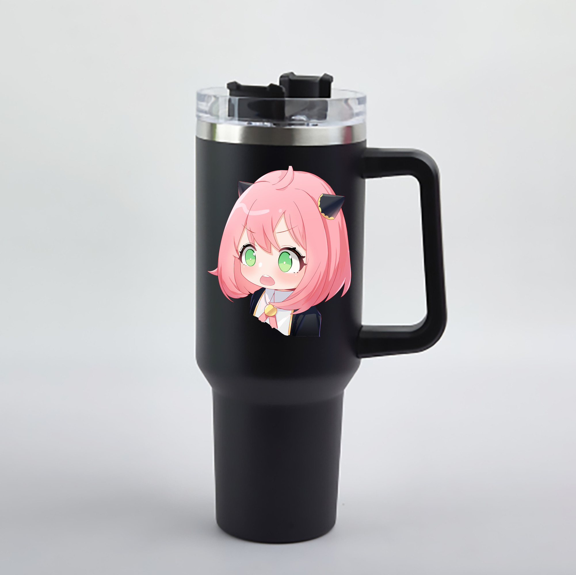 （画像用） SPY×FAMILY间谍家家酒 1200mL車用タンブラー - クリスタルステッカー（プラスチックストロー付き）