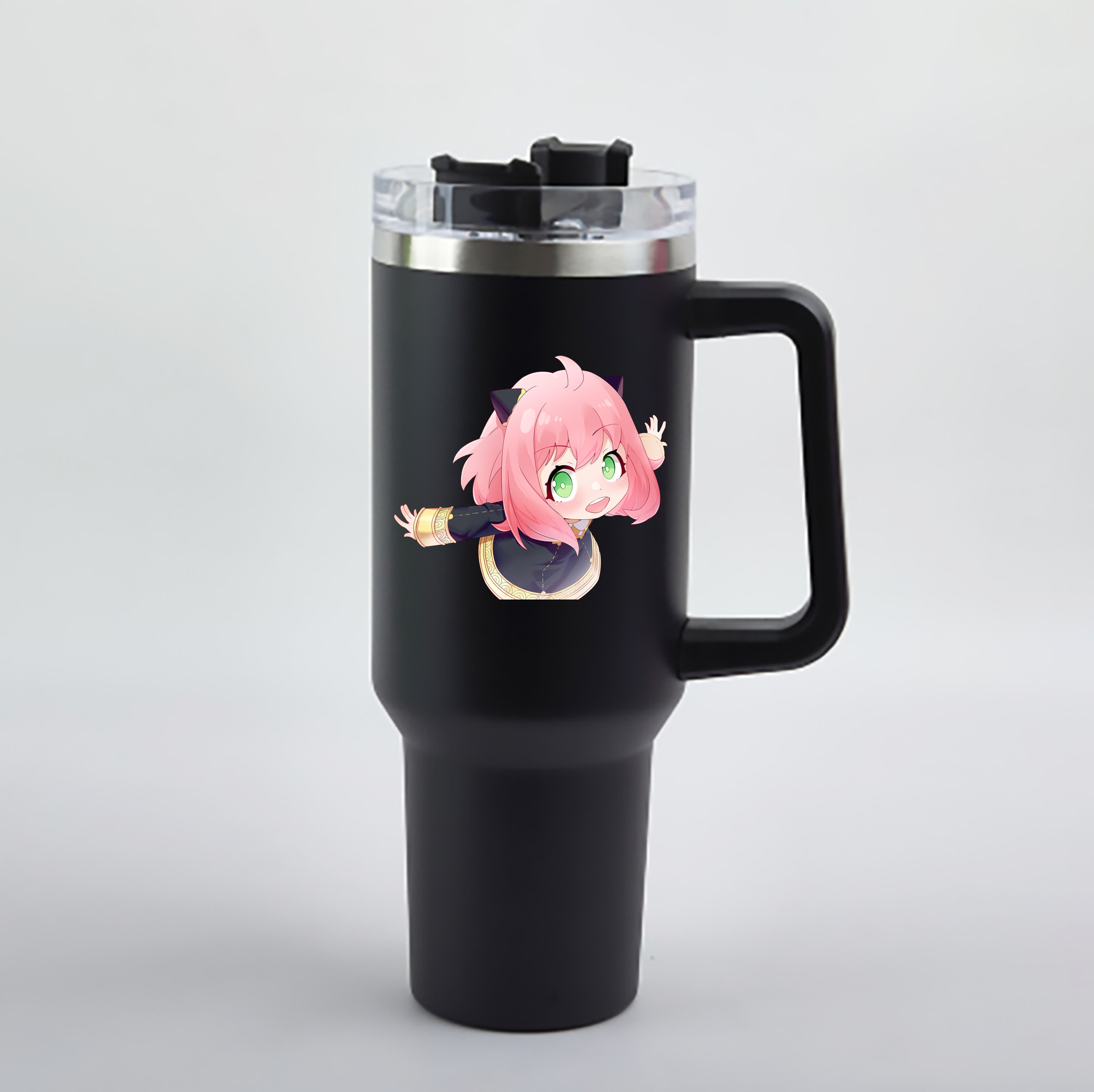（画像用） SPY×FAMILY间谍家家酒 1200mL車用タンブラー - クリスタルステッカー（プラスチックストロー付き）
