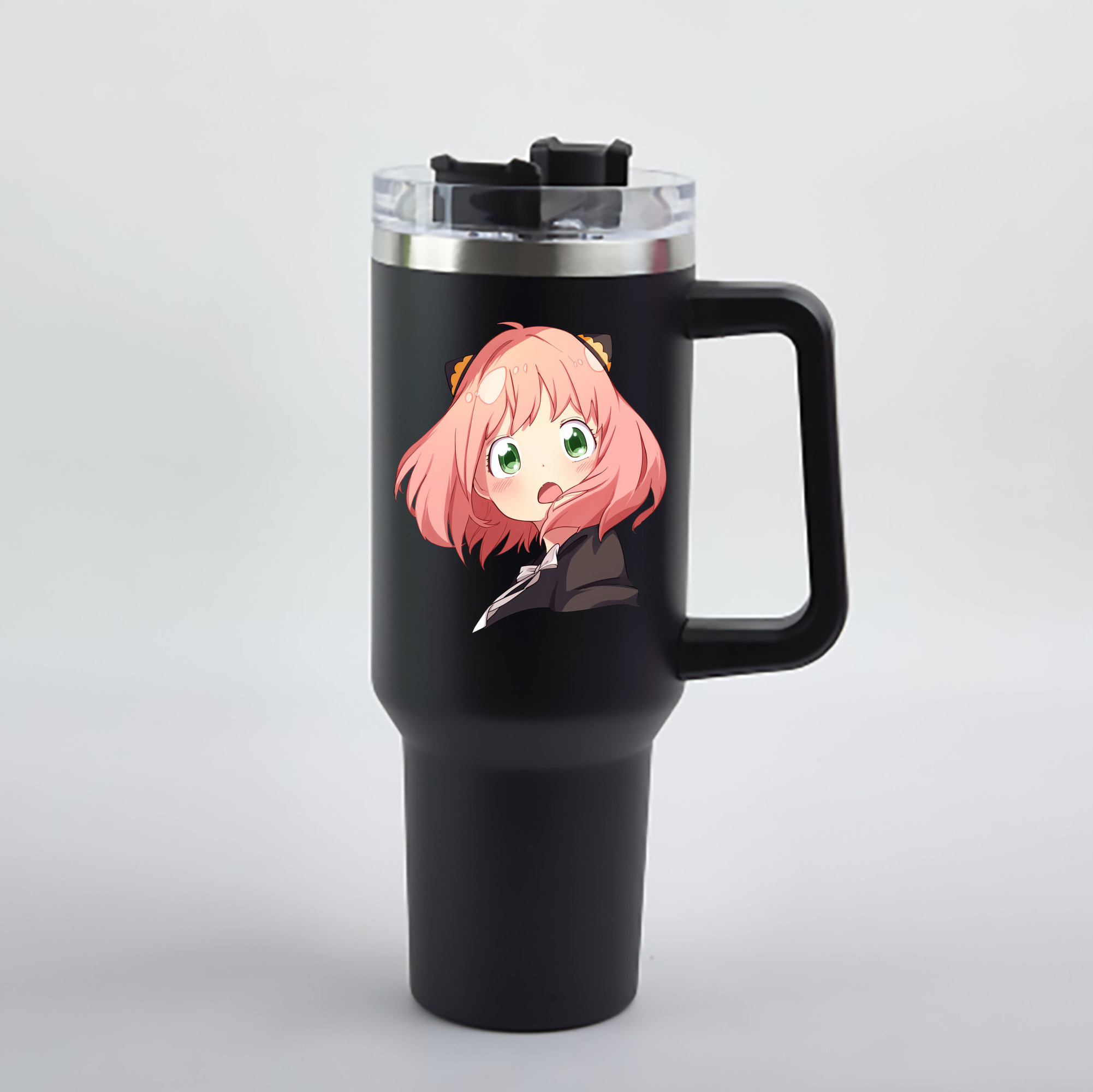 （画像用） SPY×FAMILY间谍家家酒 1200mL車用タンブラー - クリスタルステッカー（プラスチックストロー付き）