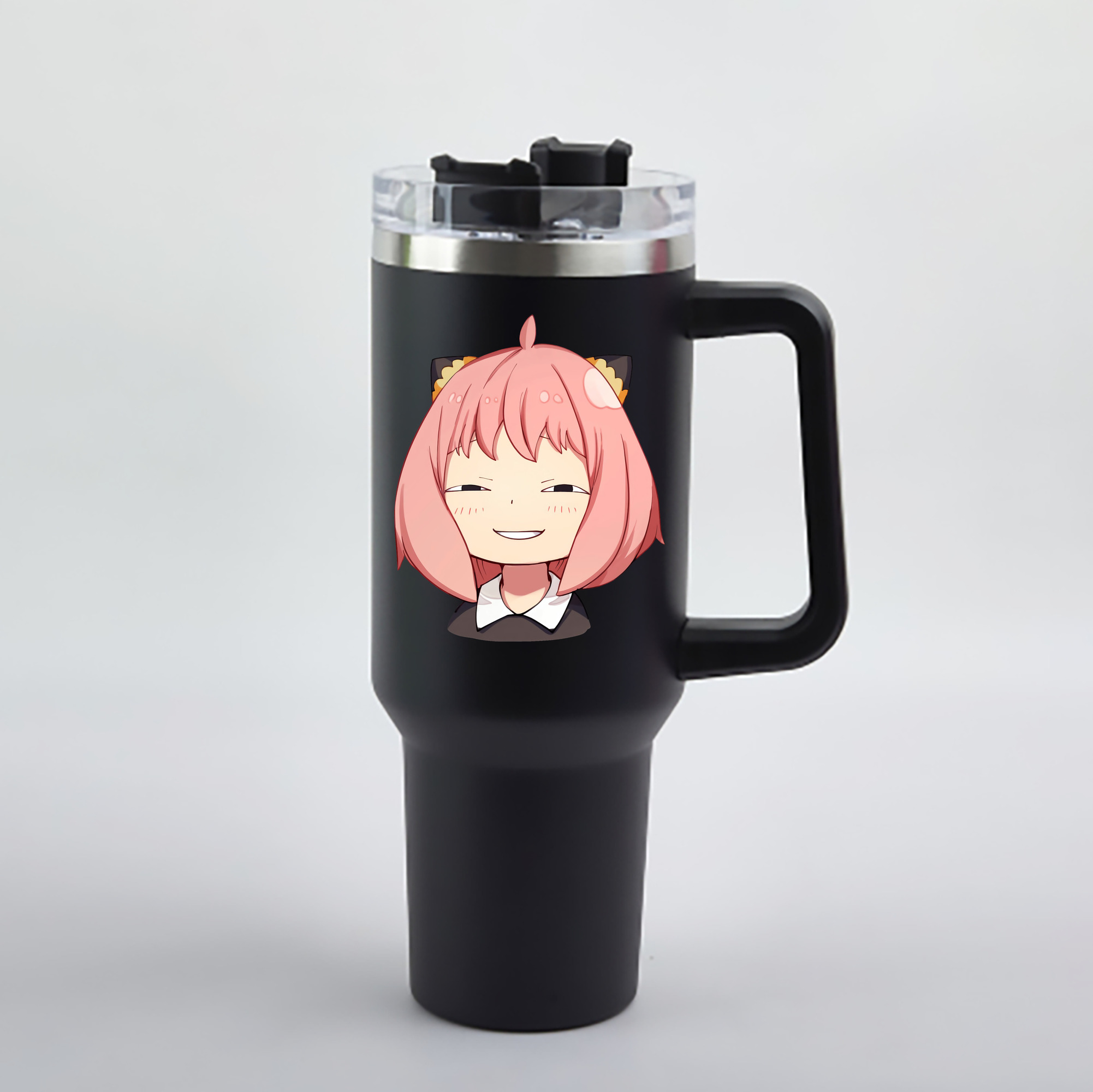 （画像用） SPY×FAMILY间谍家家酒 1200mL車用タンブラー - クリスタルステッカー（プラスチックストロー付き）