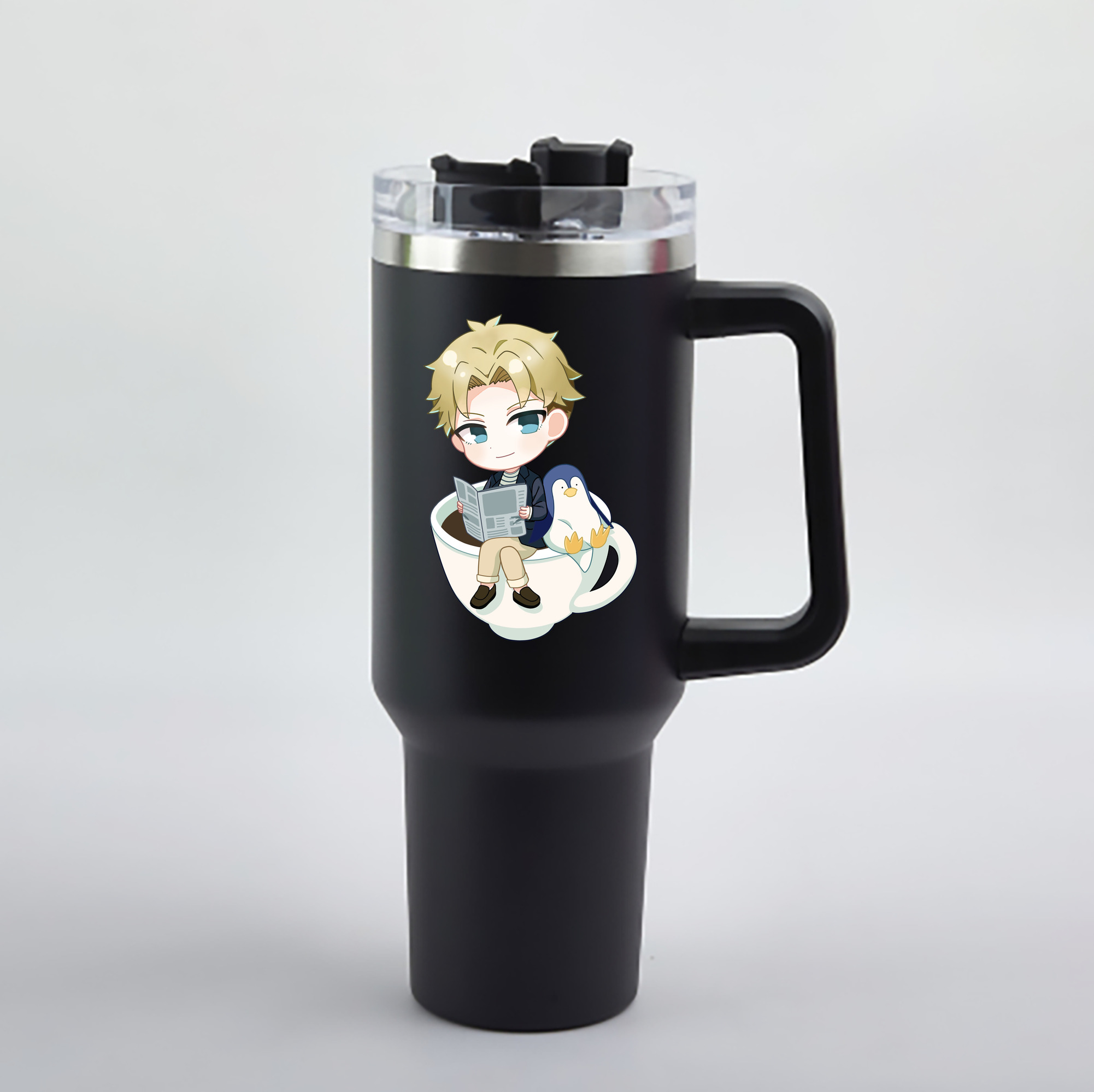 （画像用） SPY×FAMILY间谍家家酒 1200mL車用タンブラー - クリスタルステッカー（プラスチックストロー付き）