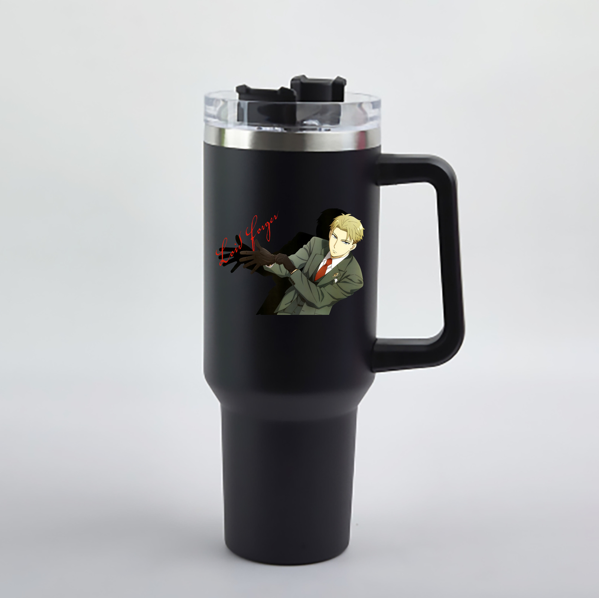 （画像用） SPY×FAMILY间谍家家酒 1200mL車用タンブラー - クリスタルステッカー（プラスチックストロー付き）