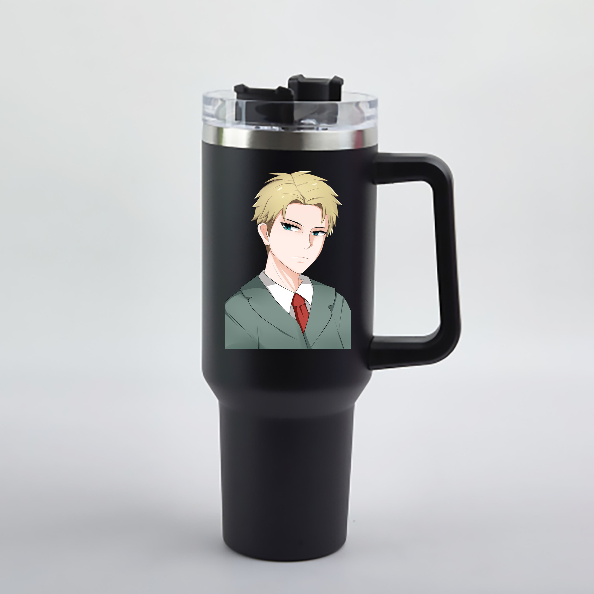 （画像用） SPY×FAMILY间谍家家酒 1200mL車用タンブラー - クリスタルステッカー（プラスチックストロー付き）