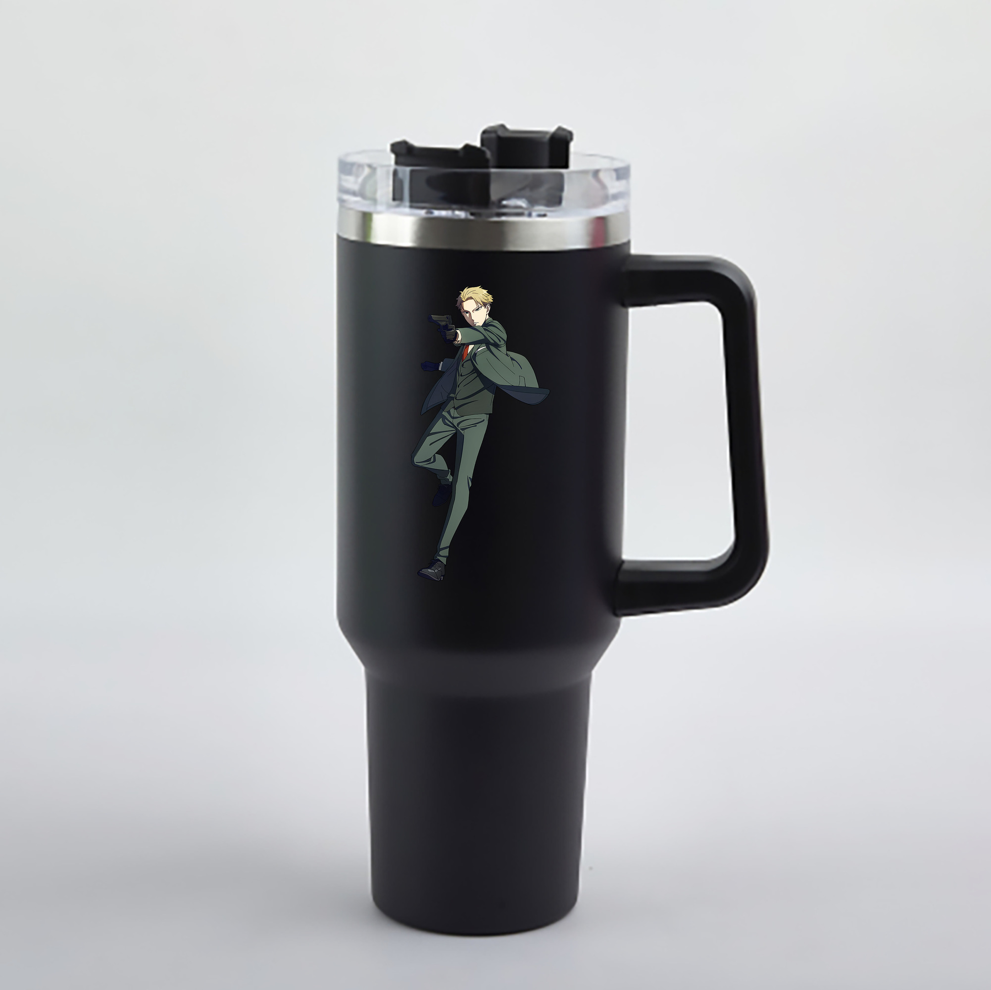 （画像用） SPY×FAMILY间谍家家酒 1200mL車用タンブラー - クリスタルステッカー（プラスチックストロー付き）