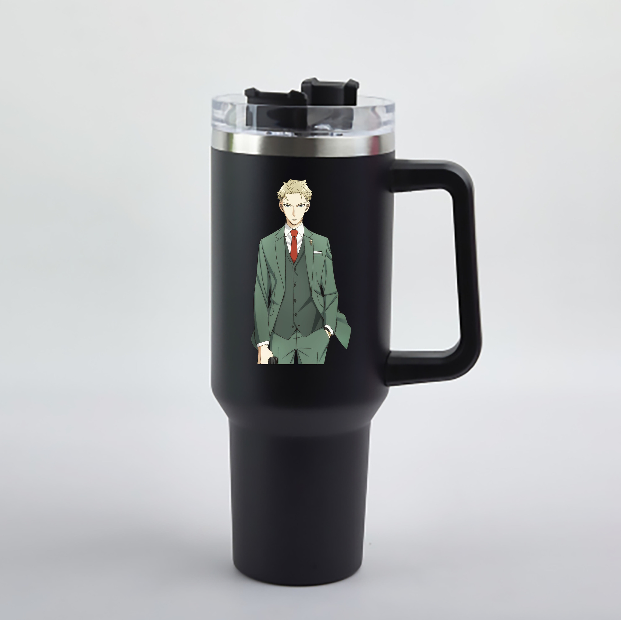（画像用） SPY×FAMILY间谍家家酒 1200mL車用タンブラー - クリスタルステッカー（プラスチックストロー付き）