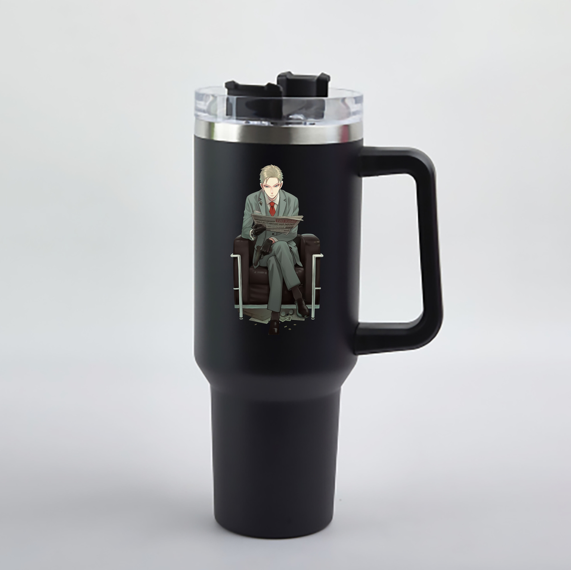 （画像用） SPY×FAMILY间谍家家酒 1200mL車用タンブラー - クリスタルステッカー（プラスチックストロー付き）