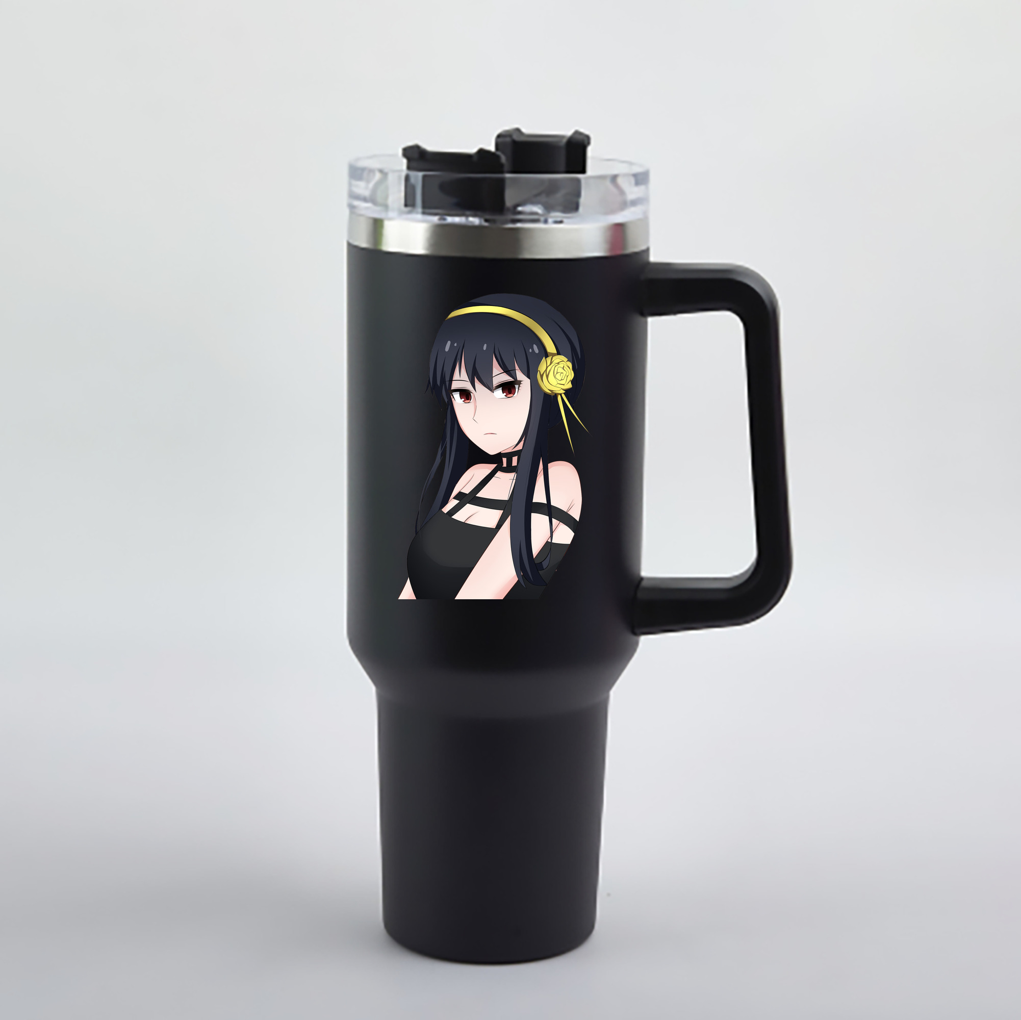 （画像用） SPY×FAMILY间谍家家酒 1200mL車用タンブラー - クリスタルステッカー（プラスチックストロー付き）