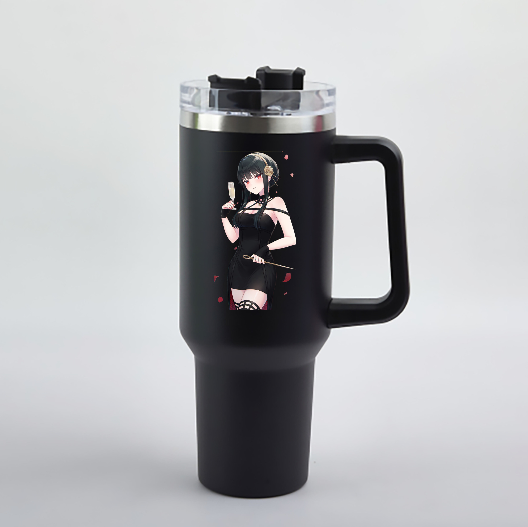 （画像用） SPY×FAMILY间谍家家酒 1200mL車用タンブラー - クリスタルステッカー（プラスチックストロー付き）