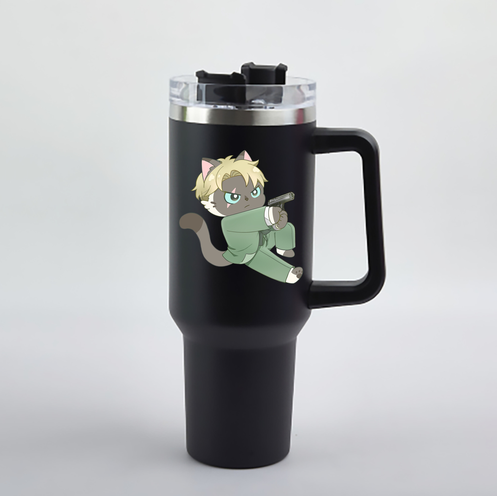 （画像用） SPY×FAMILY间谍家家酒 1200mL車用タンブラー - クリスタルステッカー（プラスチックストロー付き）