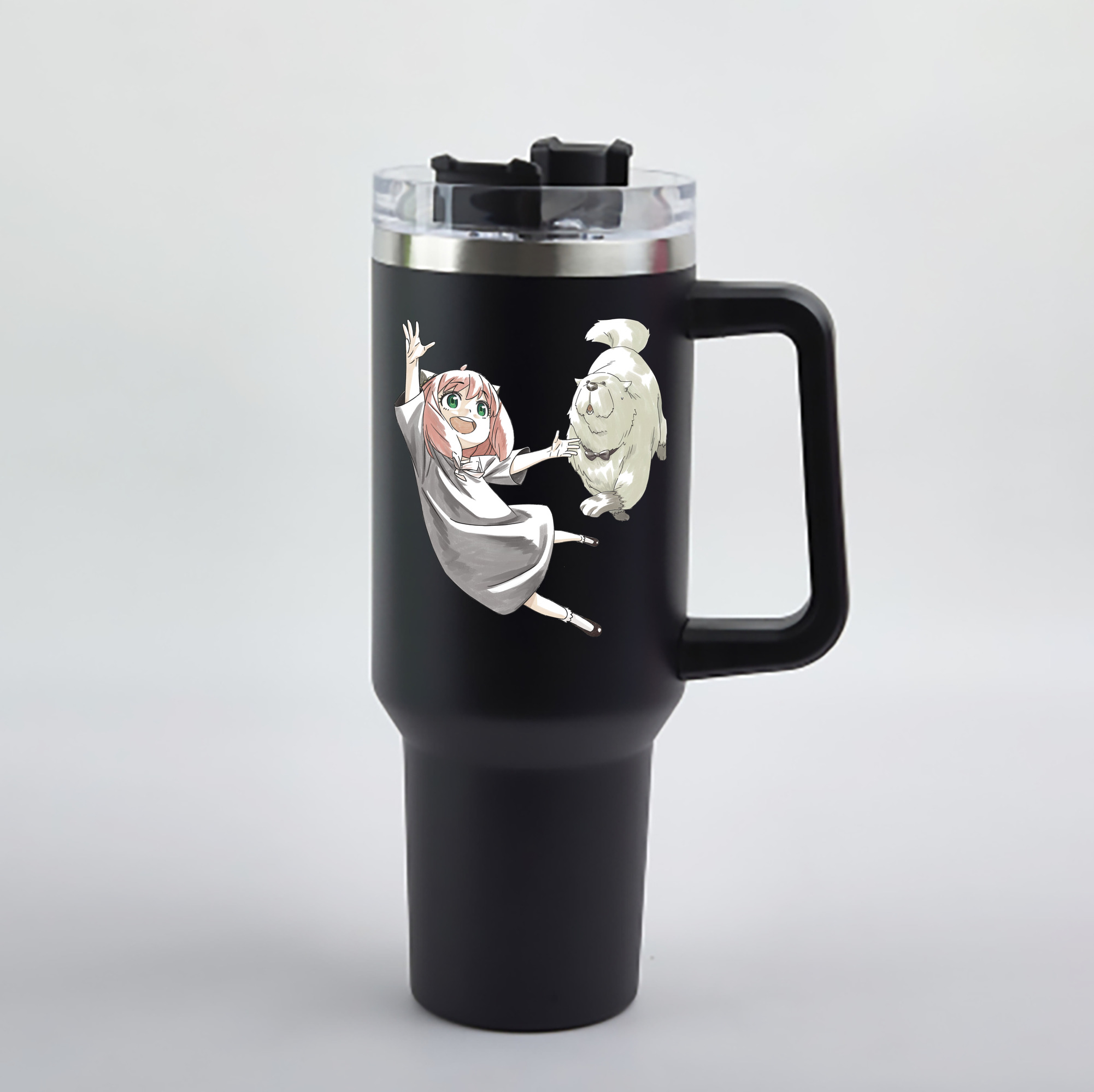 （画像用） SPY×FAMILY间谍家家酒 1200mL車用タンブラー - クリスタルステッカー（プラスチックストロー付き）