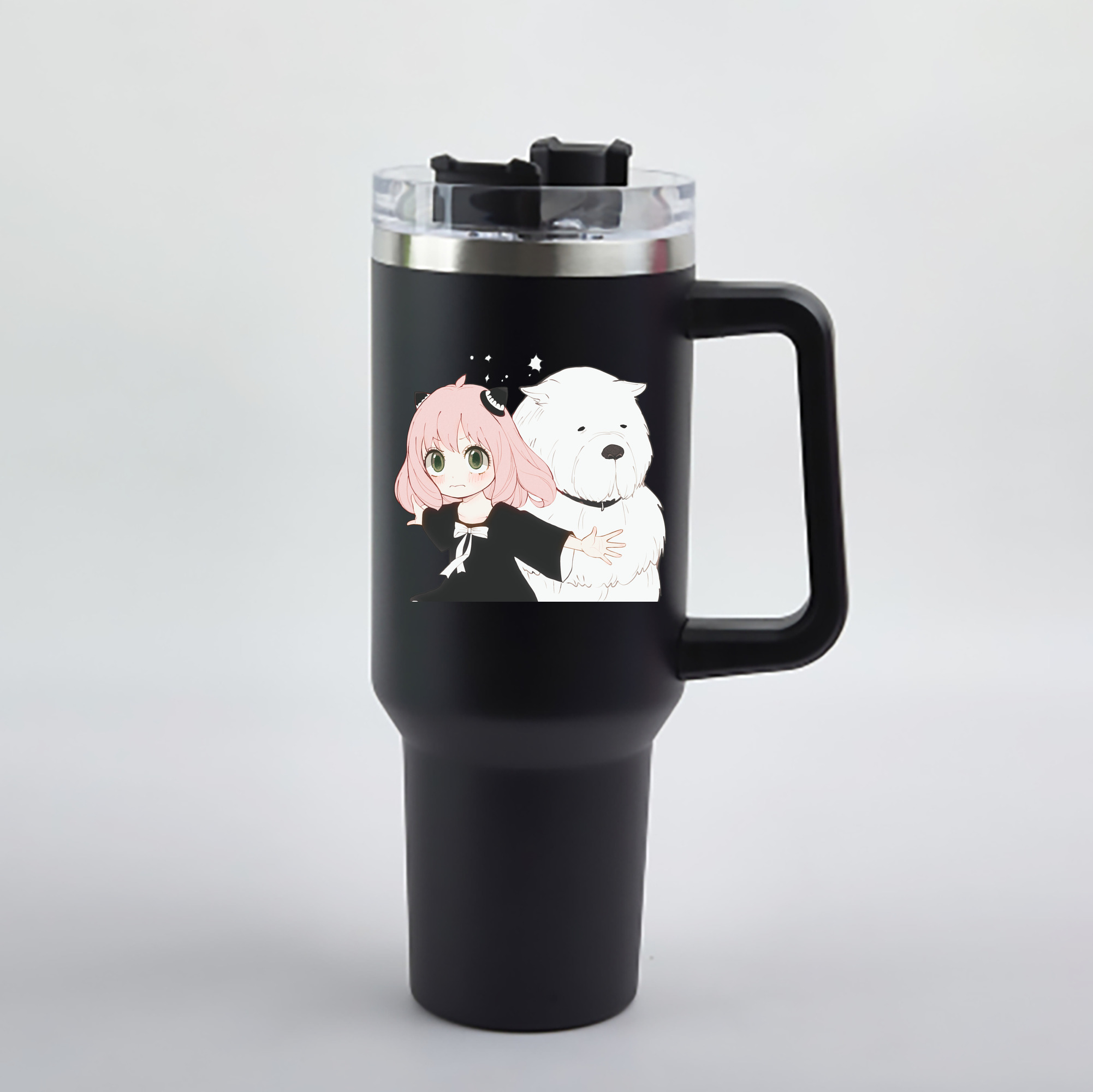 （画像用） SPY×FAMILY间谍家家酒 1200mL車用タンブラー - クリスタルステッカー（プラスチックストロー付き）