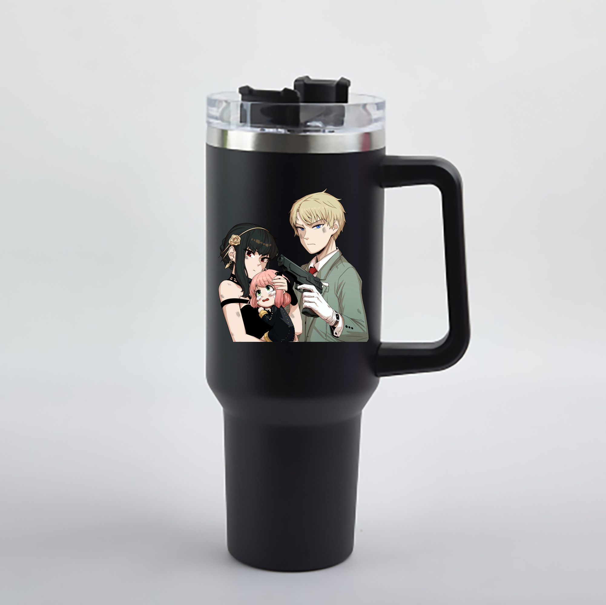 （画像用） SPY×FAMILY间谍家家酒 1200mL車用タンブラー - クリスタルステッカー（プラスチックストロー付き）