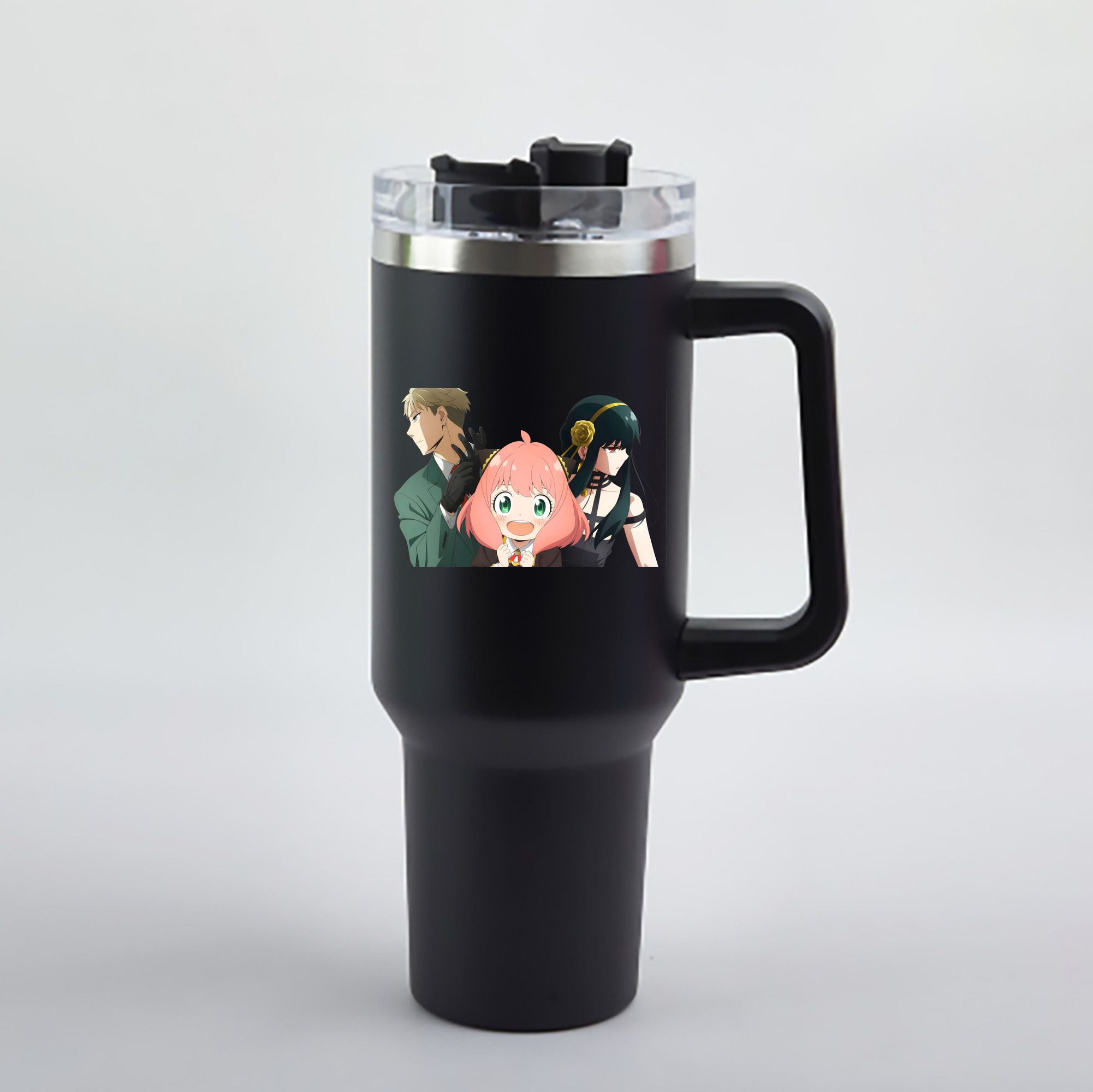 （画像用） SPY×FAMILY间谍家家酒 1200mL車用タンブラー - クリスタルステッカー（プラスチックストロー付き）